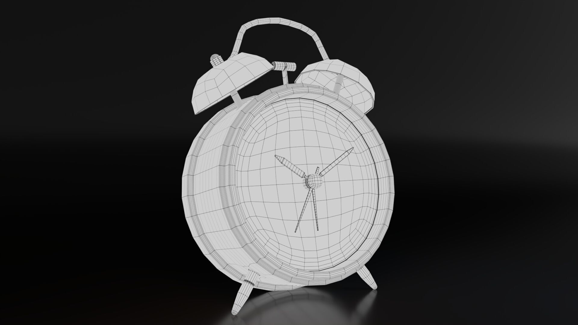 Table Clock Low-poly 3D model_6