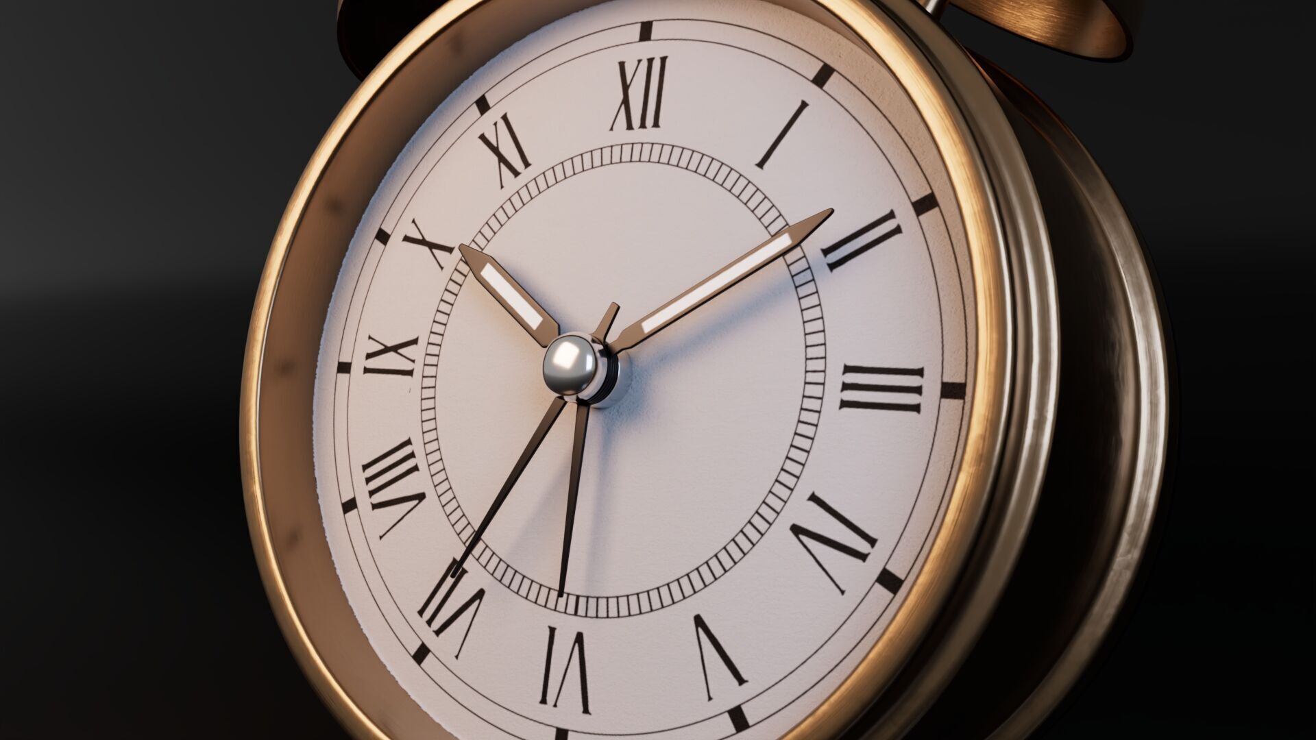 Table Clock Low-poly 3D model_5