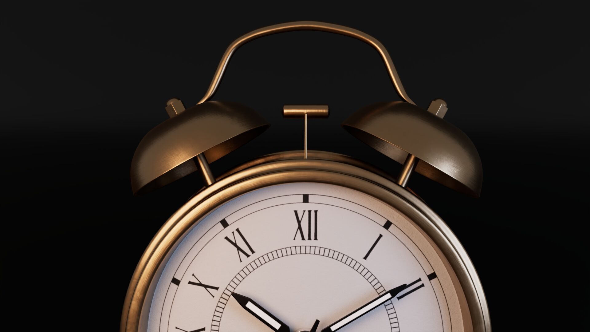 Table Clock Low-poly 3D model_4