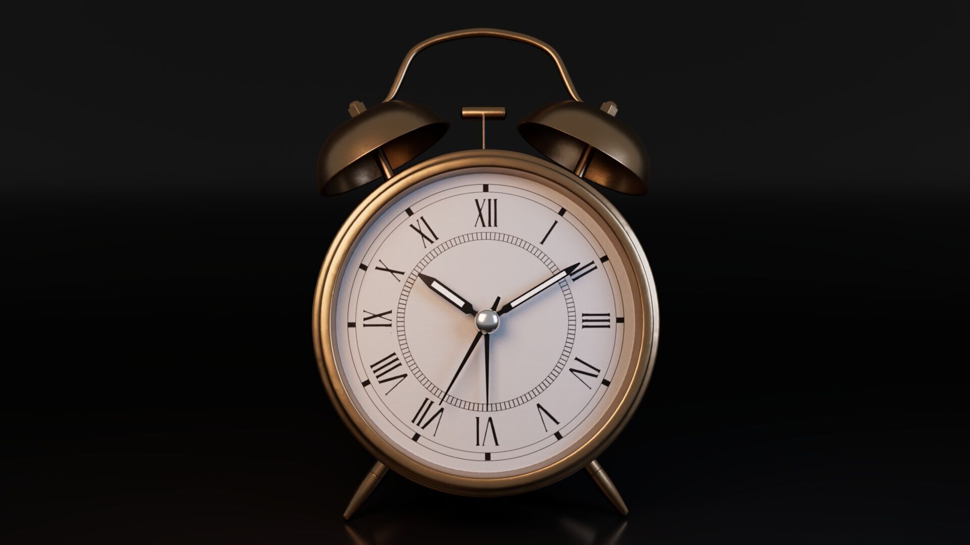 Table Clock Low-poly 3D model_2
