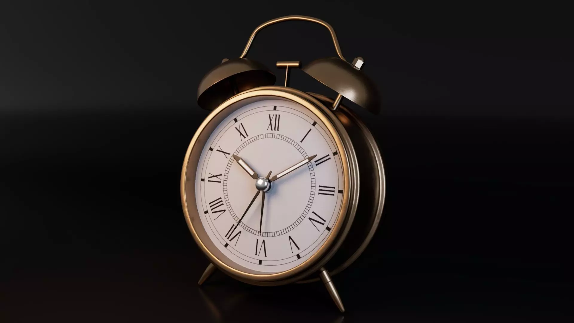 Table Clock Low-poly 3D model_0