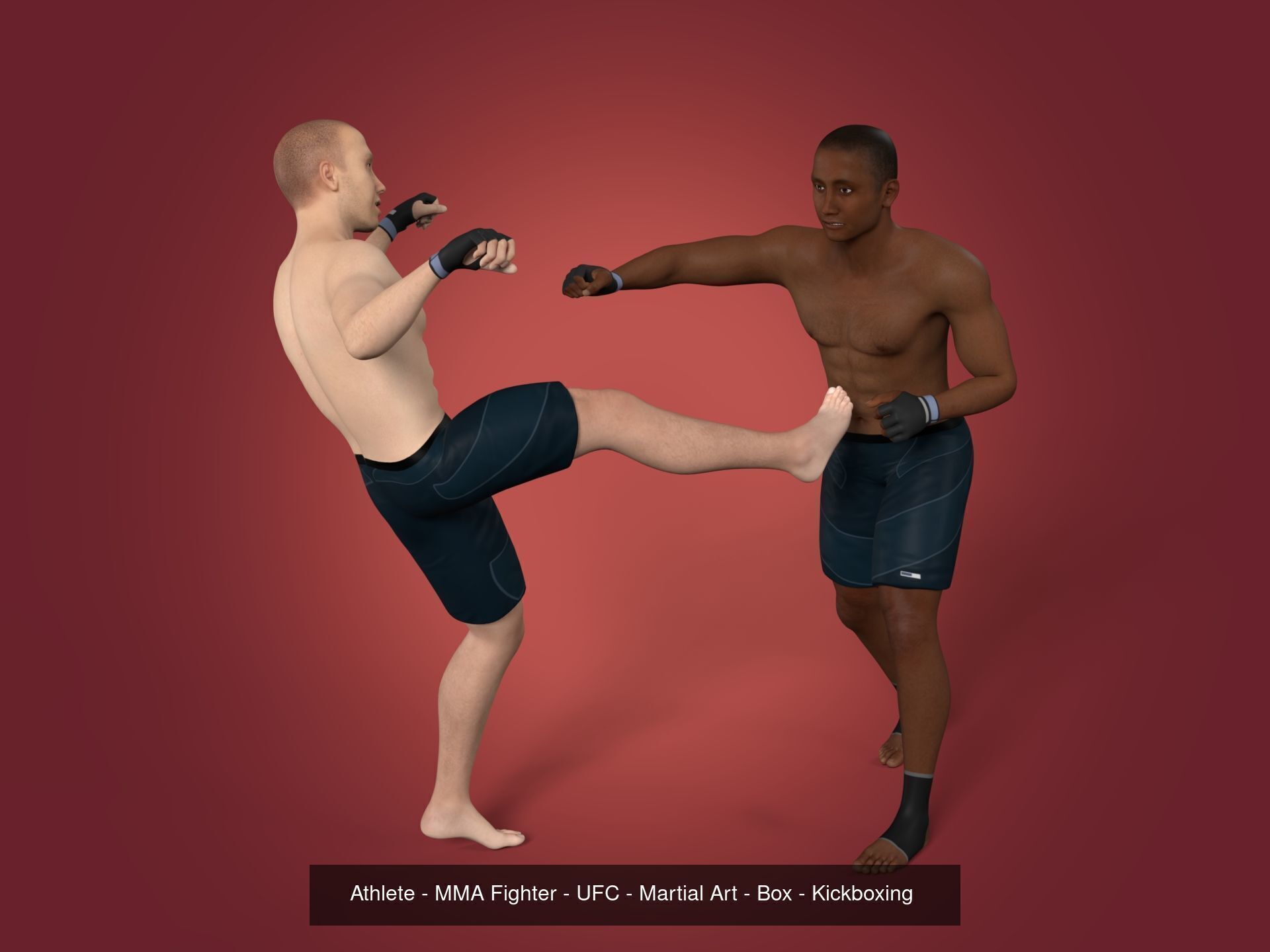 Sports - Athlete - Volleyball Player - Wrestler - Kick-Boxing 3D Model Collection_1