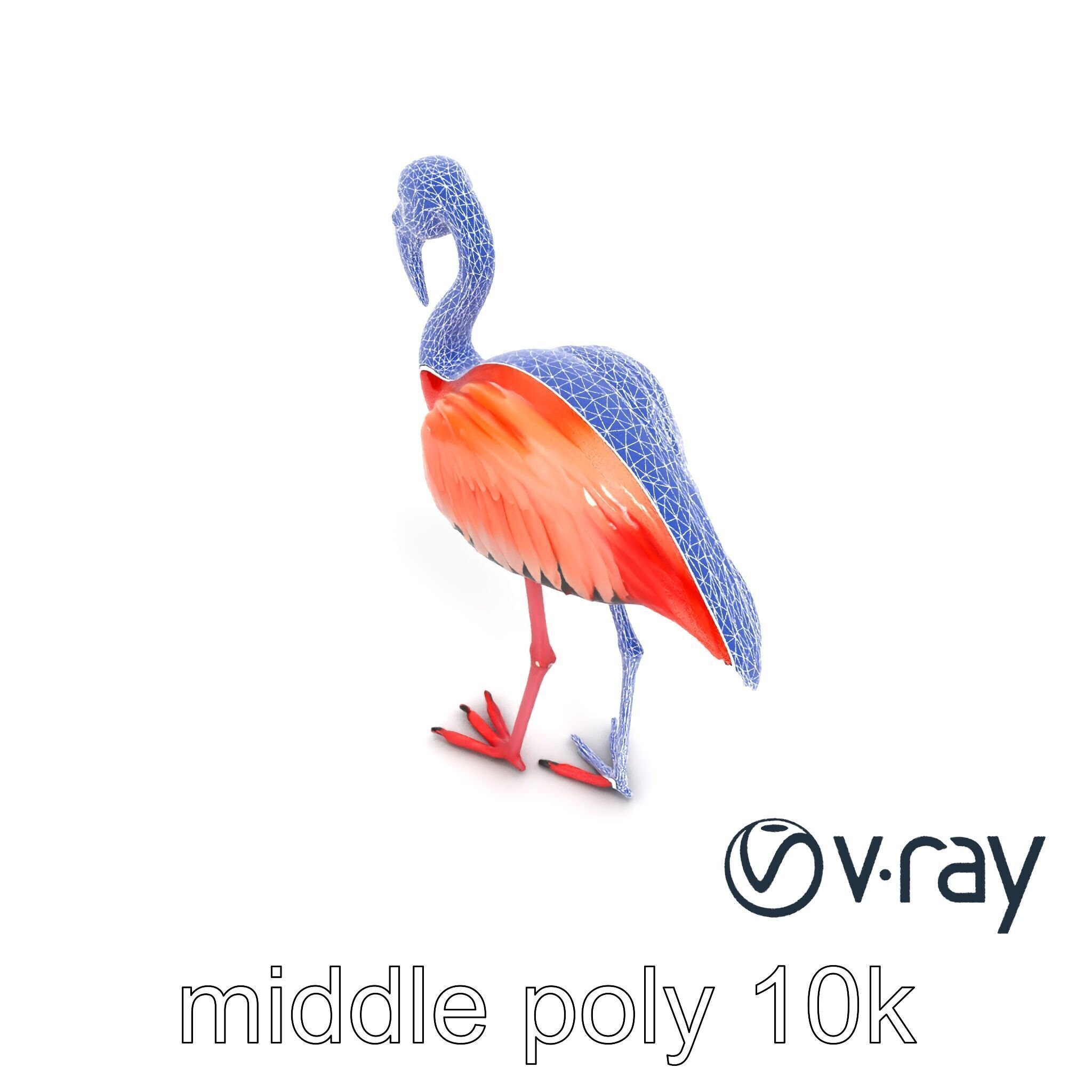 Stylized Flamingo Artistic Design model pack Low-poly 3D model_29