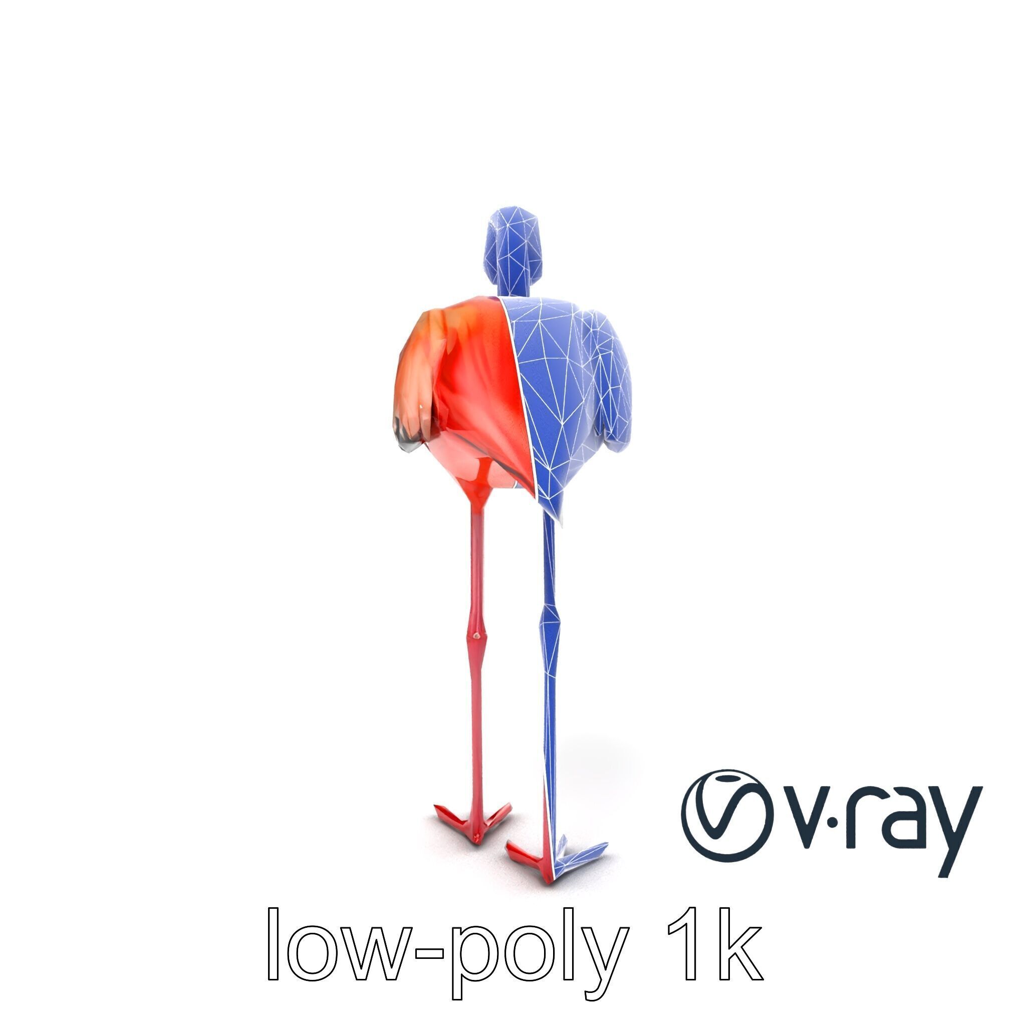 Stylized Flamingo Artistic Design model pack Low-poly 3D model_13
