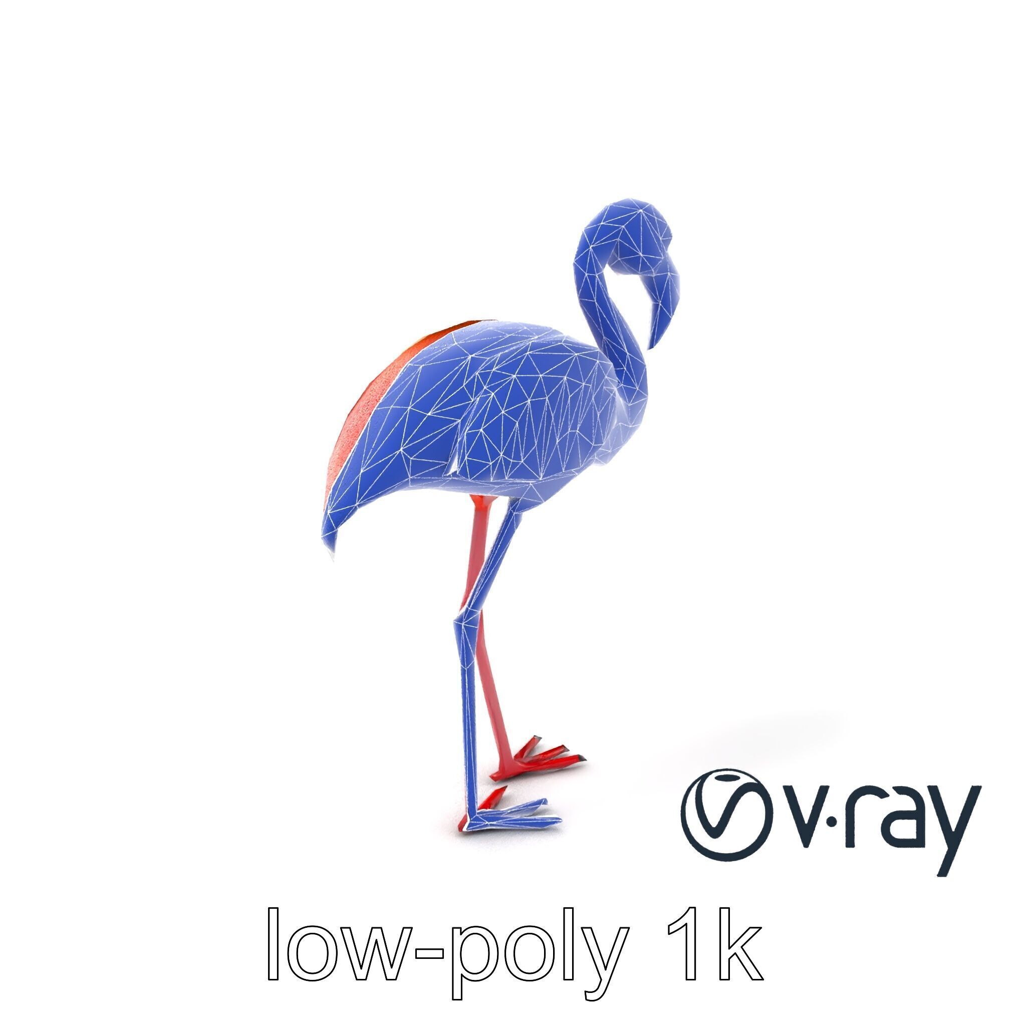 Stylized Flamingo Artistic Design model pack Low-poly 3D model_16