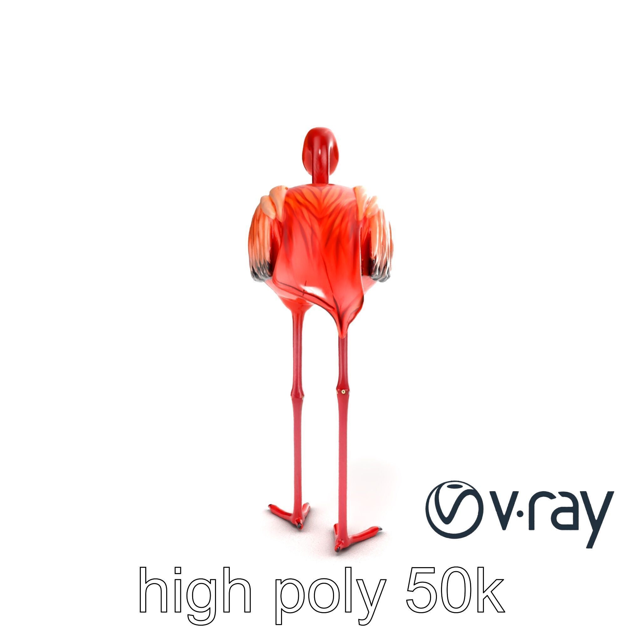 Stylized Flamingo Artistic Design model pack Low-poly 3D model_19