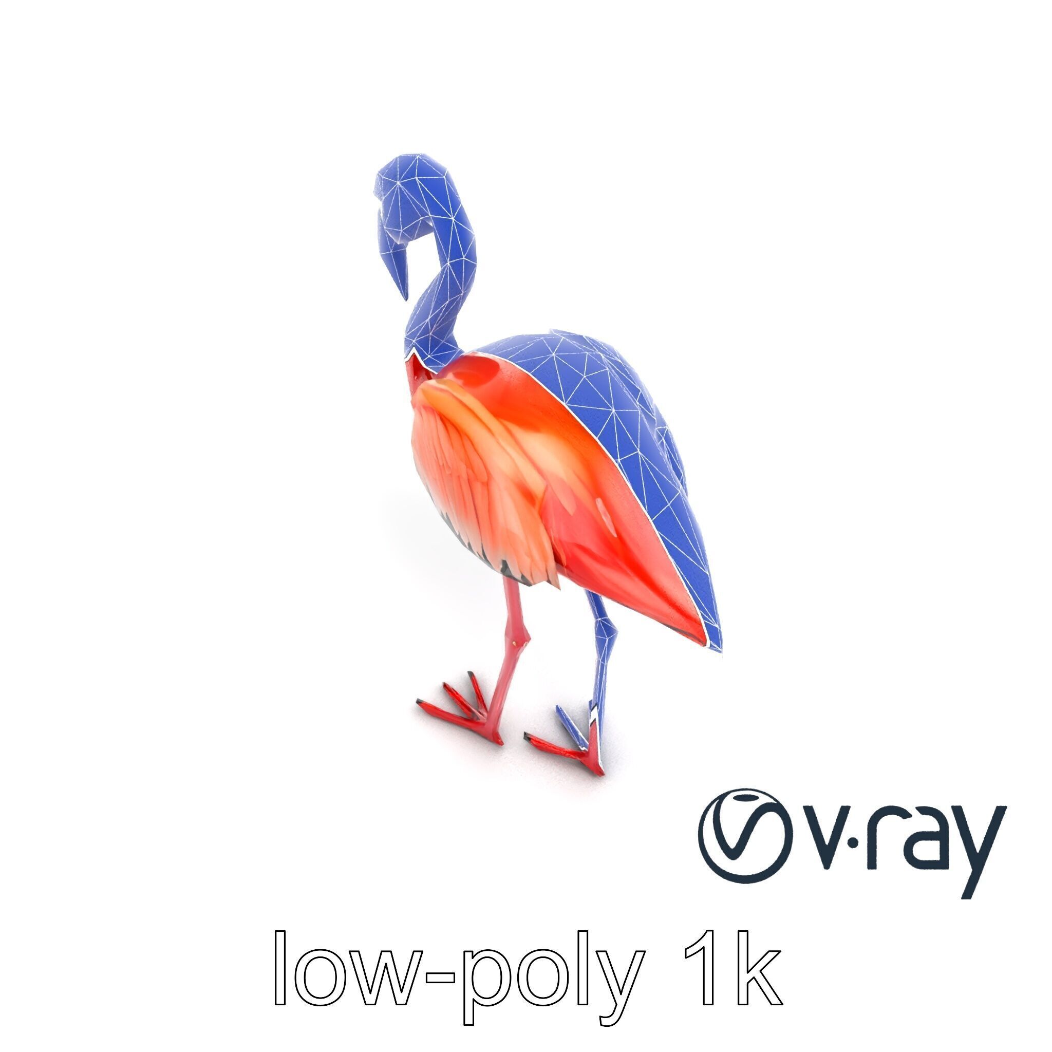 Stylized Flamingo Artistic Design model pack Low-poly 3D model_25