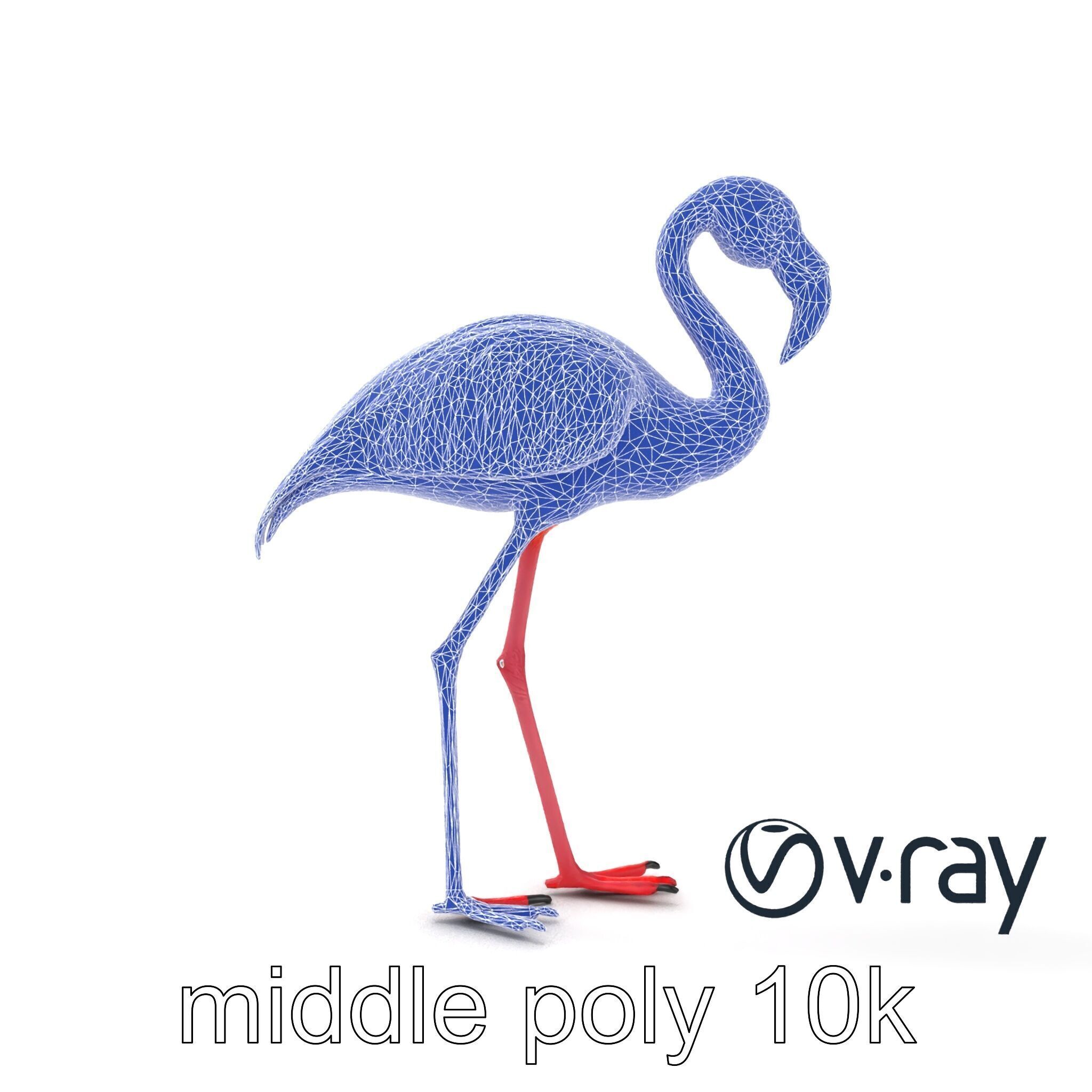 Stylized Flamingo Artistic Design model pack Low-poly 3D model_31