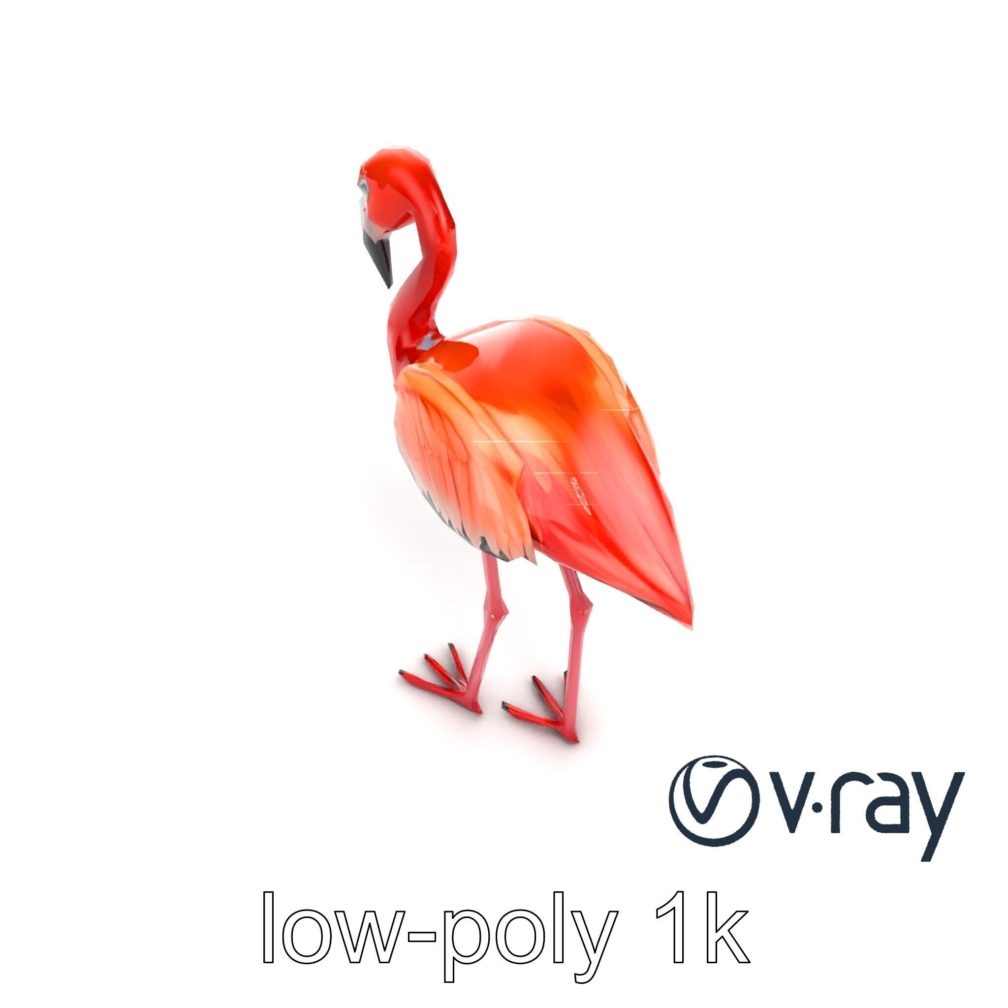 Stylized Flamingo Artistic Design model pack Low-poly 3D model_8