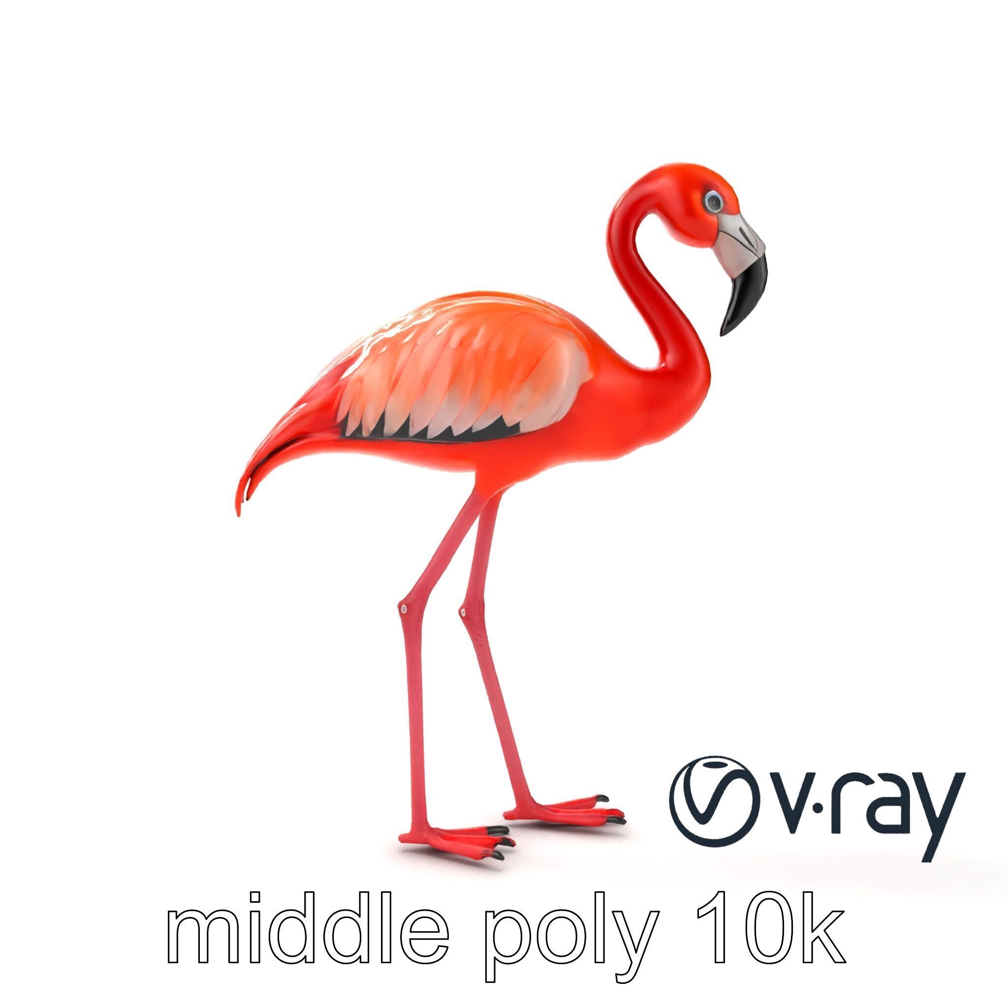 Stylized Flamingo Artistic Design model pack Low-poly 3D model_30