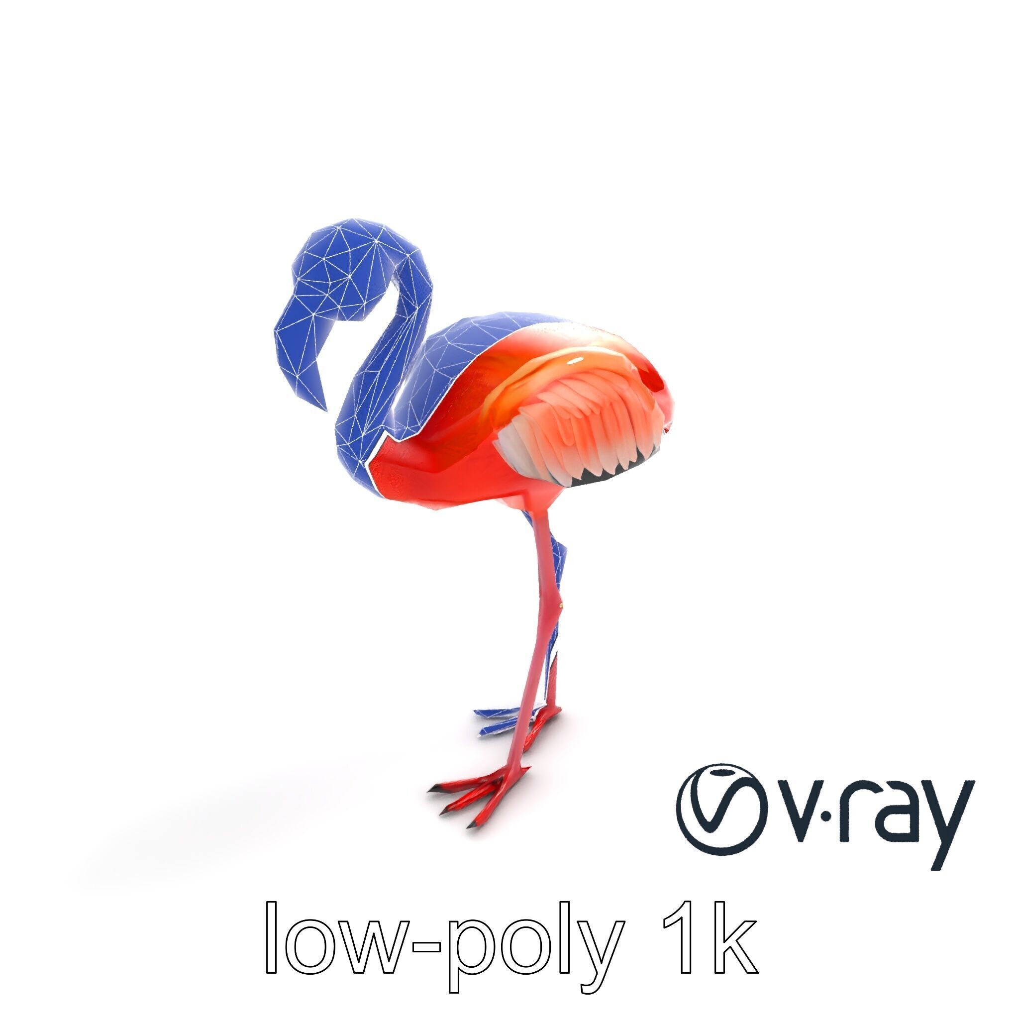 Stylized Flamingo Artistic Design model pack Low-poly 3D model_15