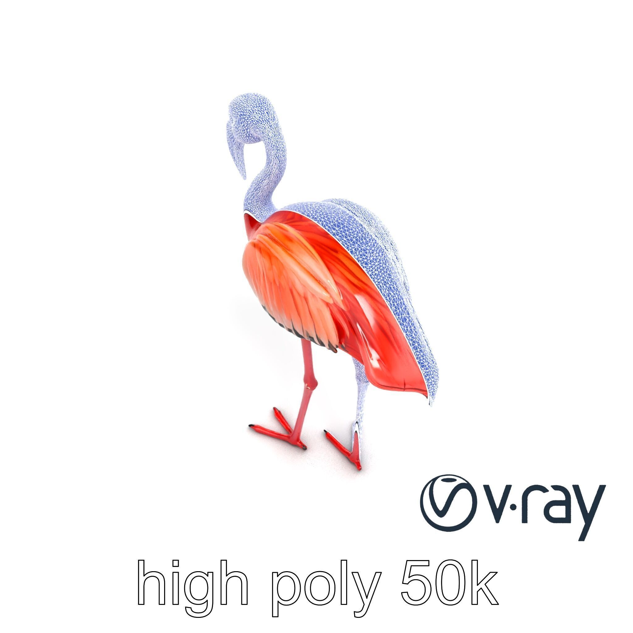 Stylized Flamingo Artistic Design model pack Low-poly 3D model_22