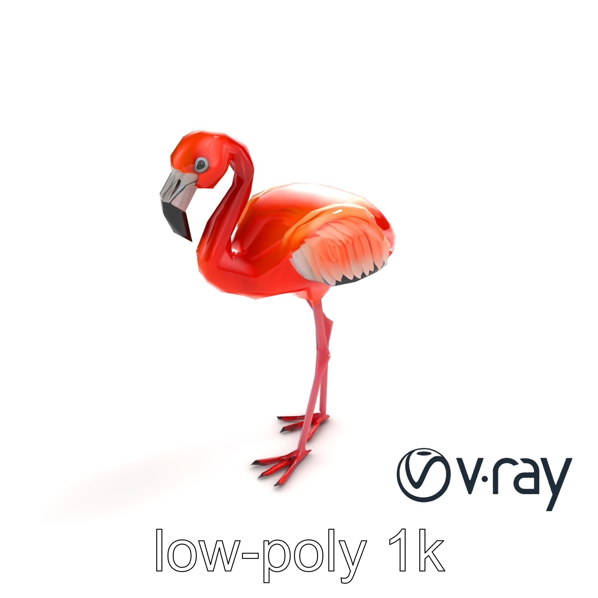 Stylized Flamingo Artistic Design model pack Low-poly 3D model_5