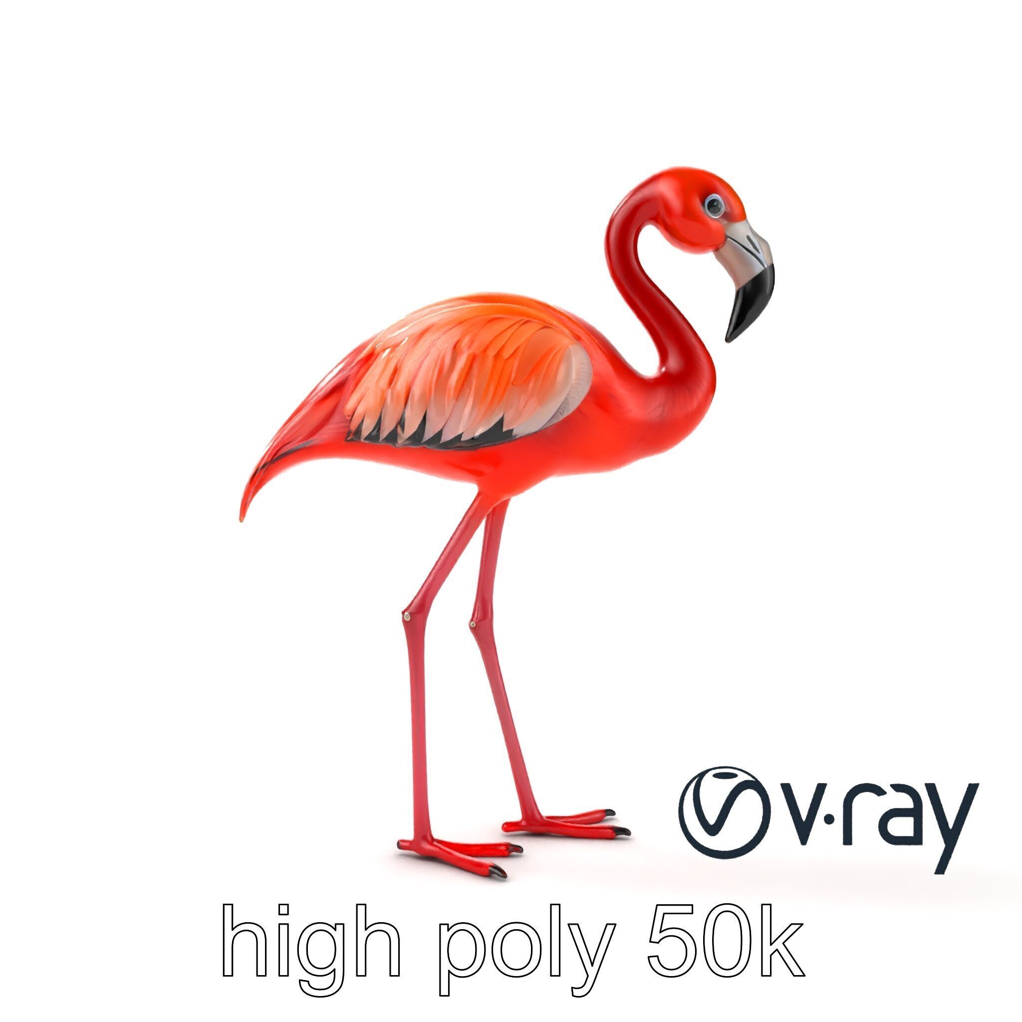Stylized Flamingo Artistic Design model pack Low-poly 3D model_27