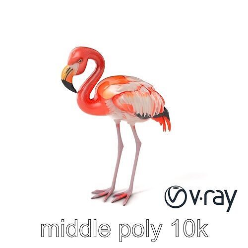 Futuristic Stylized Flamingo model pack Low-poly 3D model