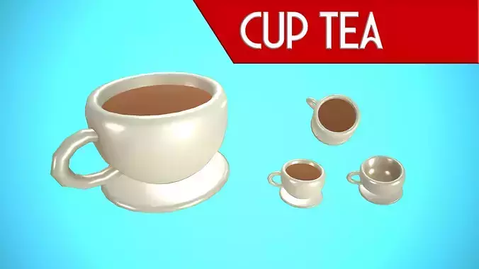 CUP TEA COFFEE CARTOON STYLIZED