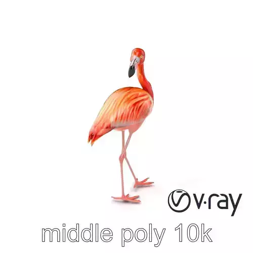 Vibrant Pink Flamingo Sculpture model pack Low-poly 3D model