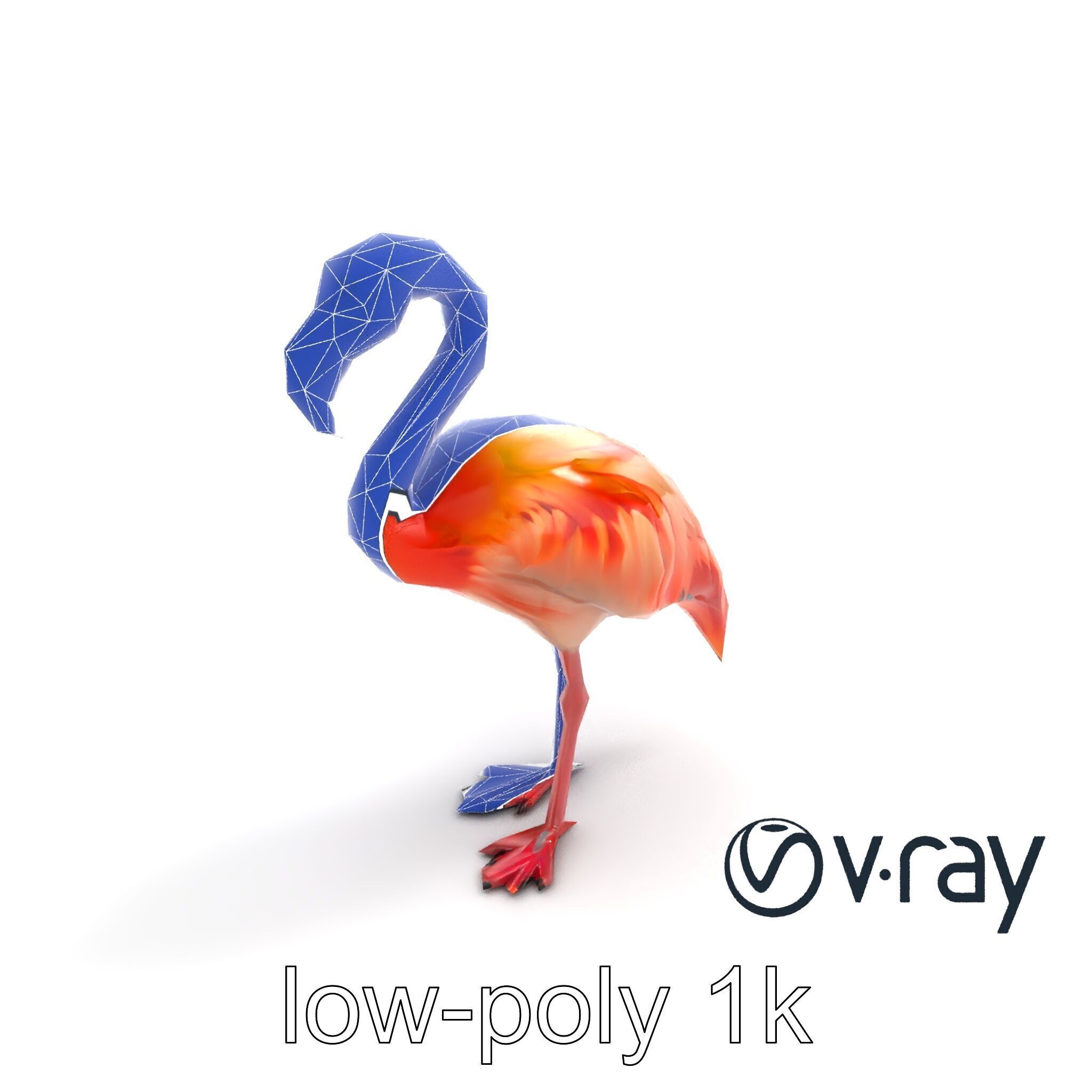 Vibrant Pink Flamingo Model Pack Low-poly 3D model_22