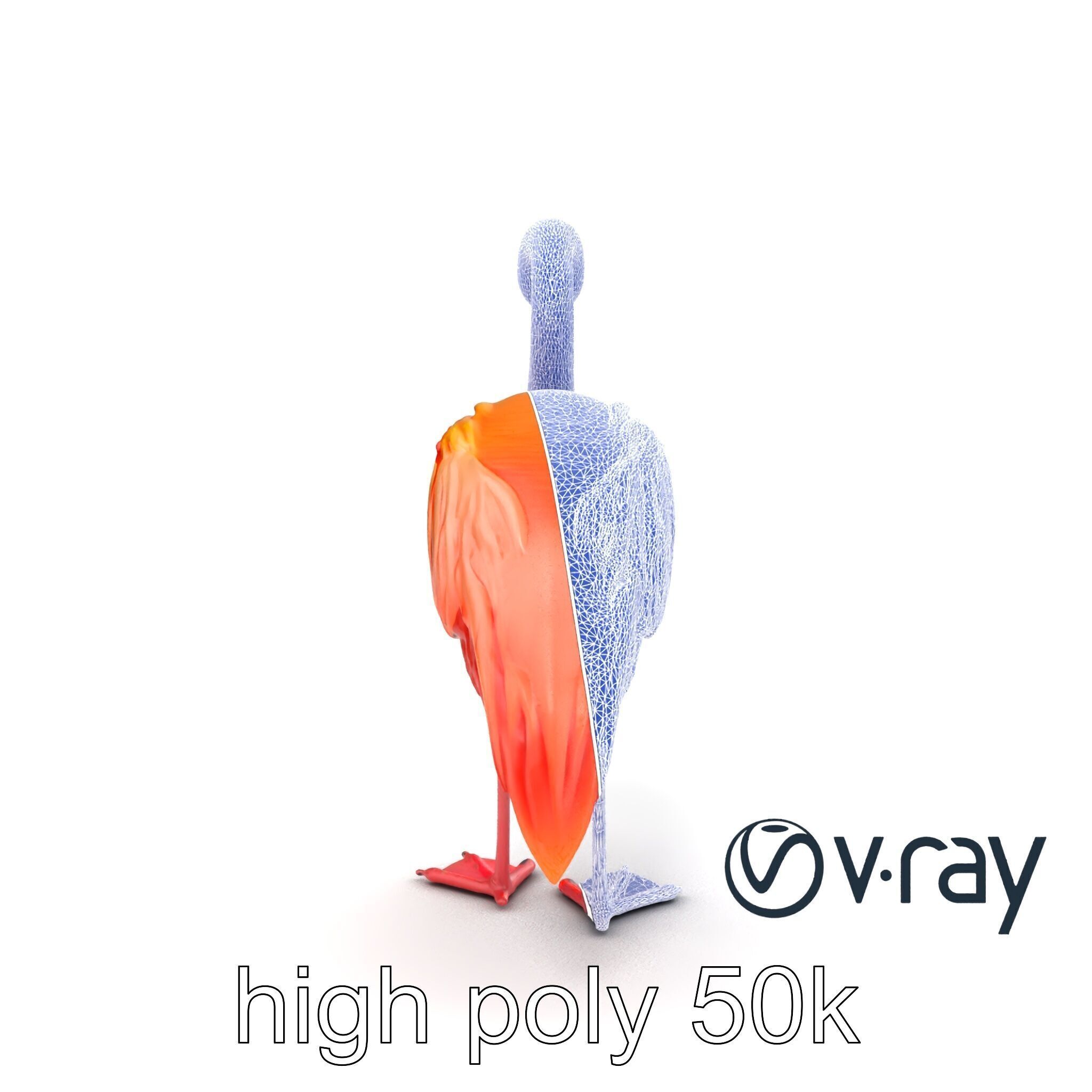 Vibrant Pink Flamingo Model Pack Low-poly 3D model_30