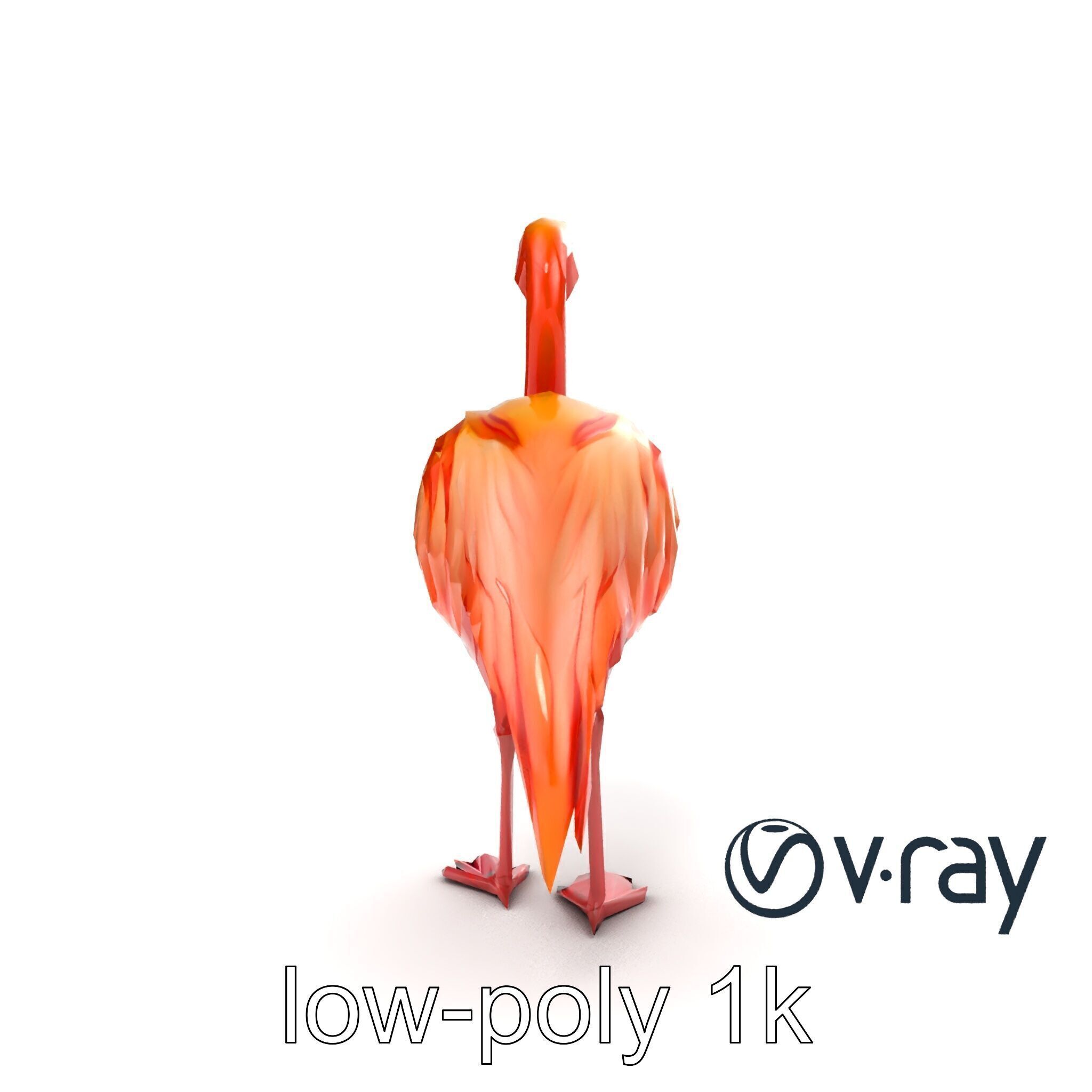 Vibrant Pink Flamingo Model Pack Low-poly 3D model_16