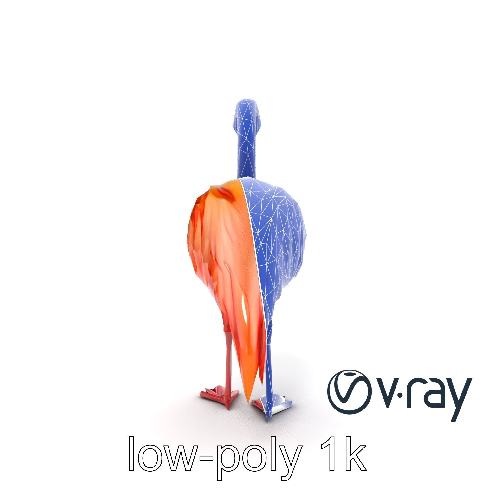 Vibrant Pink Flamingo Model Pack Low-poly 3D model_26