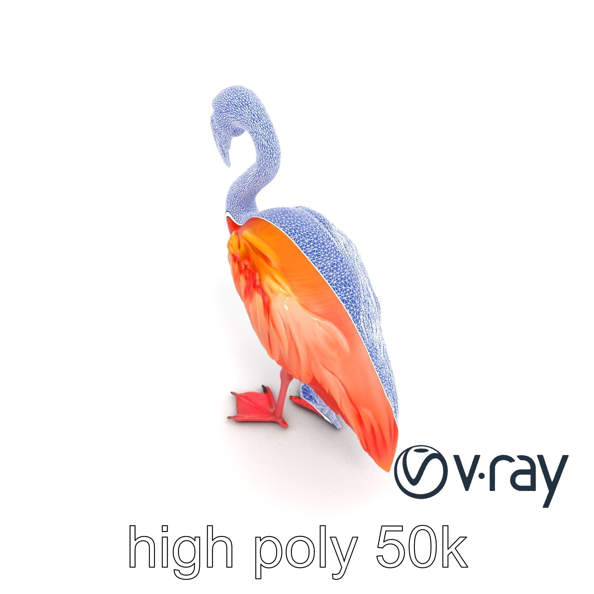 Vibrant Pink Flamingo Model Pack Low-poly 3D model_23
