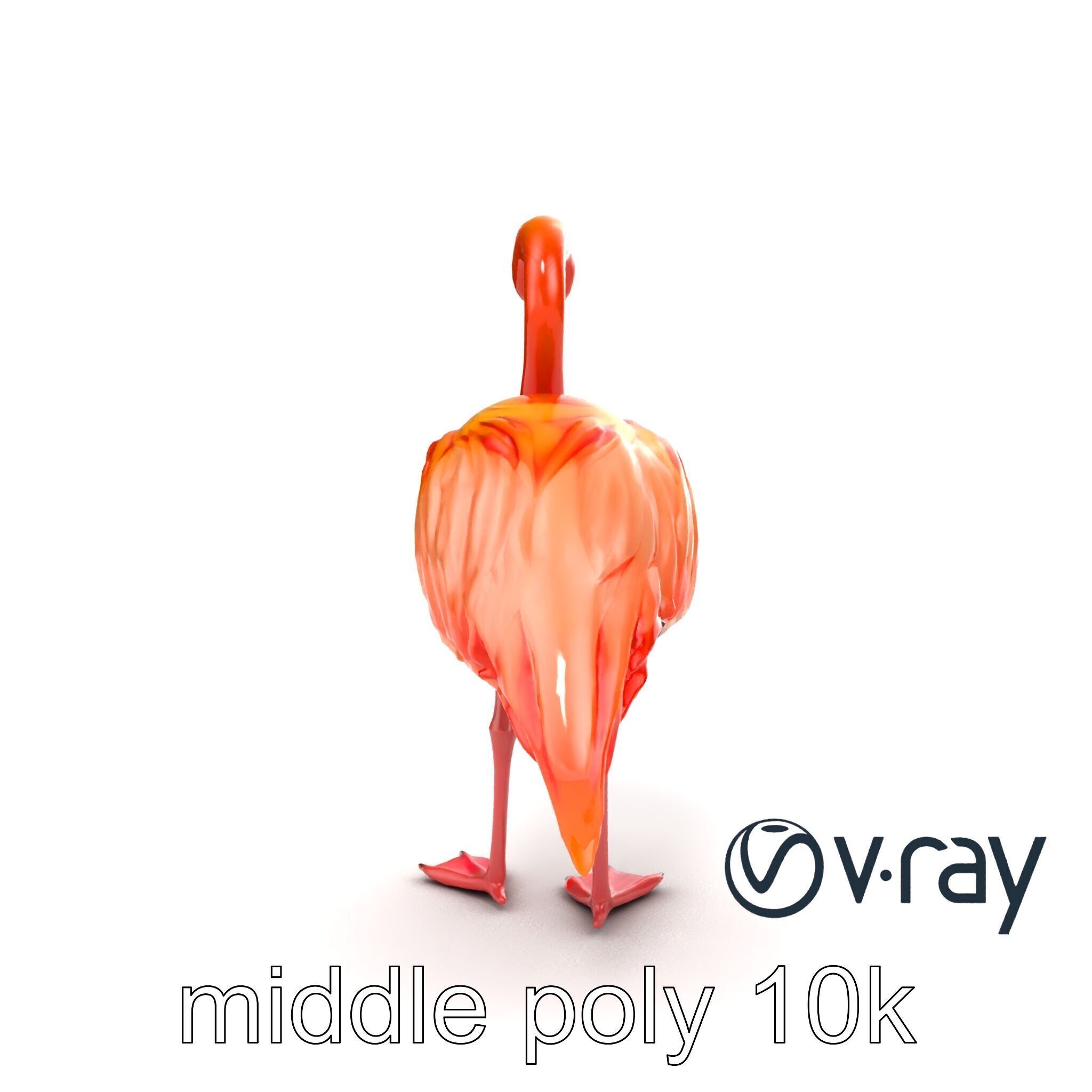 Vibrant Pink Flamingo Model Pack Low-poly 3D model_15