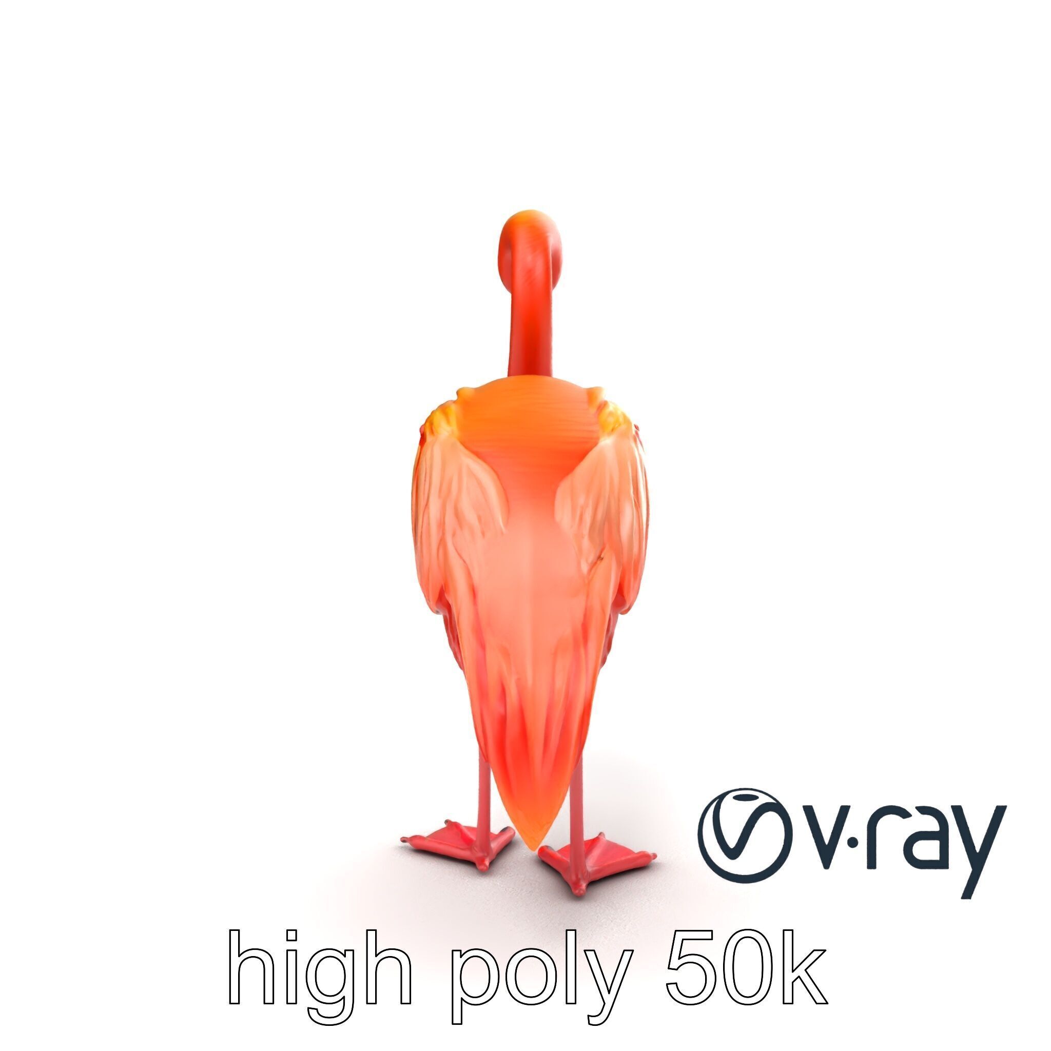 Vibrant Pink Flamingo Model Pack Low-poly 3D model_14