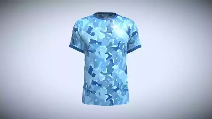 Soccer Camo Football Jersey Player 11 In Low Poly