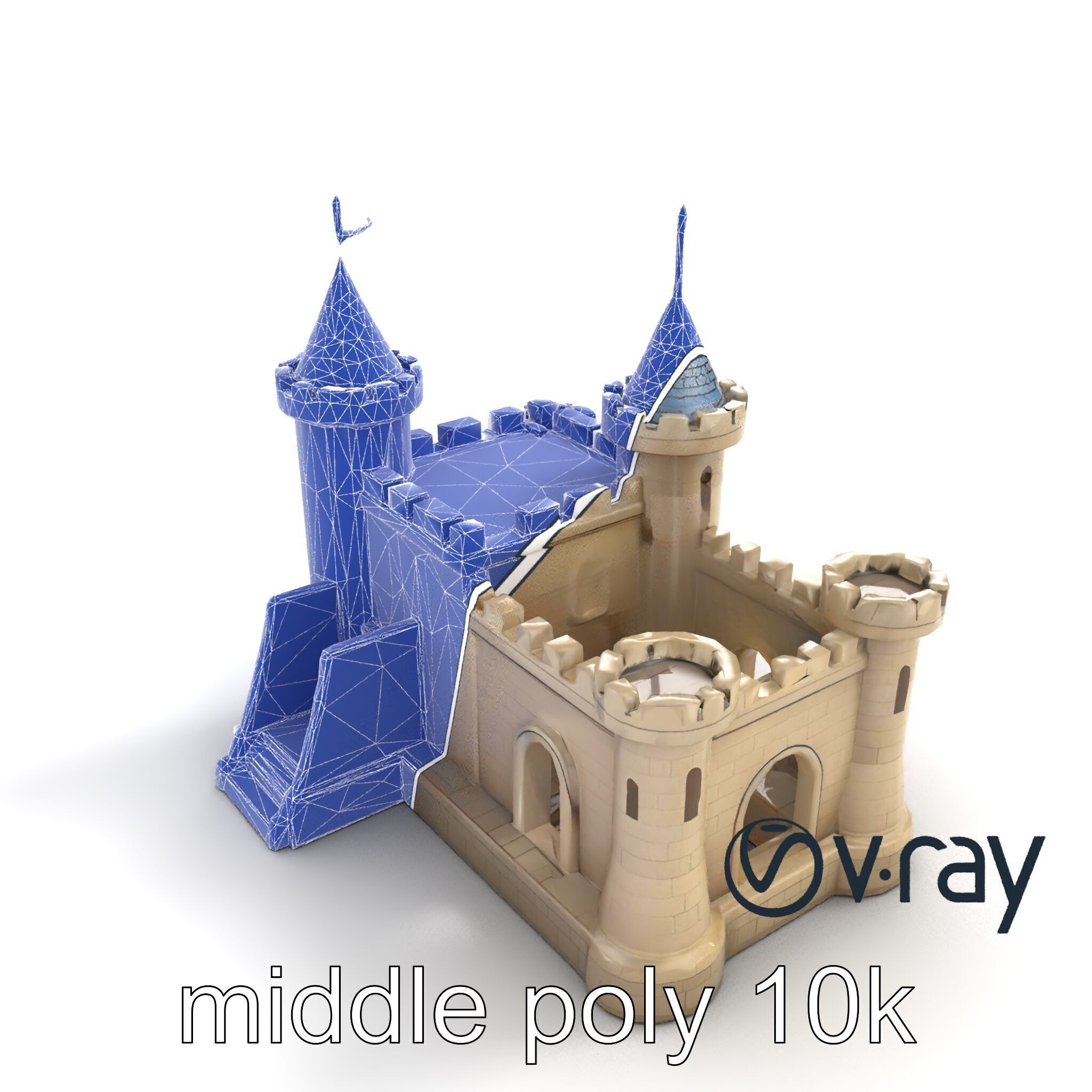 Majestic Stone Castle Environment model pack Low-poly 3D model_28