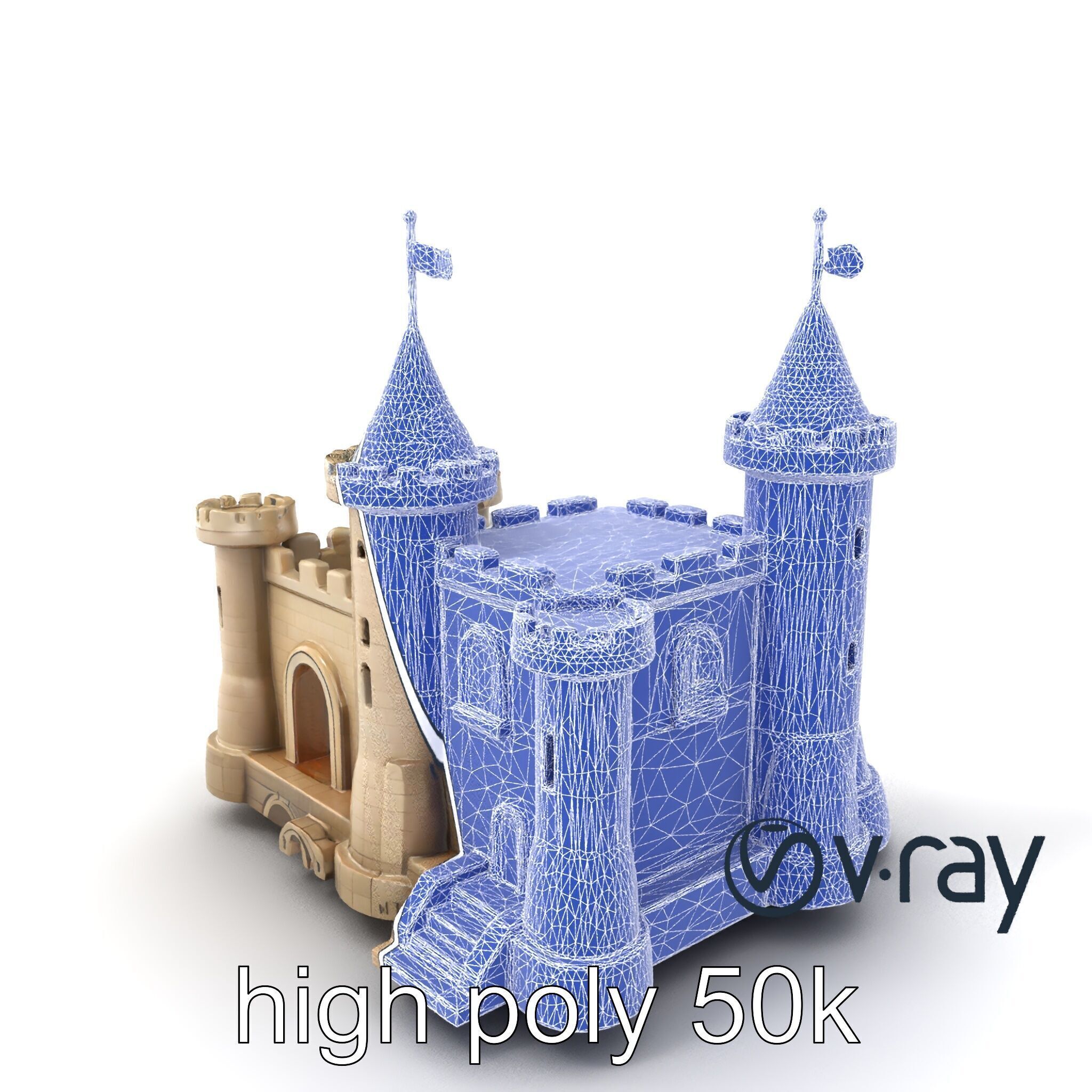 Majestic Stone Castle Environment model pack Low-poly 3D model_18