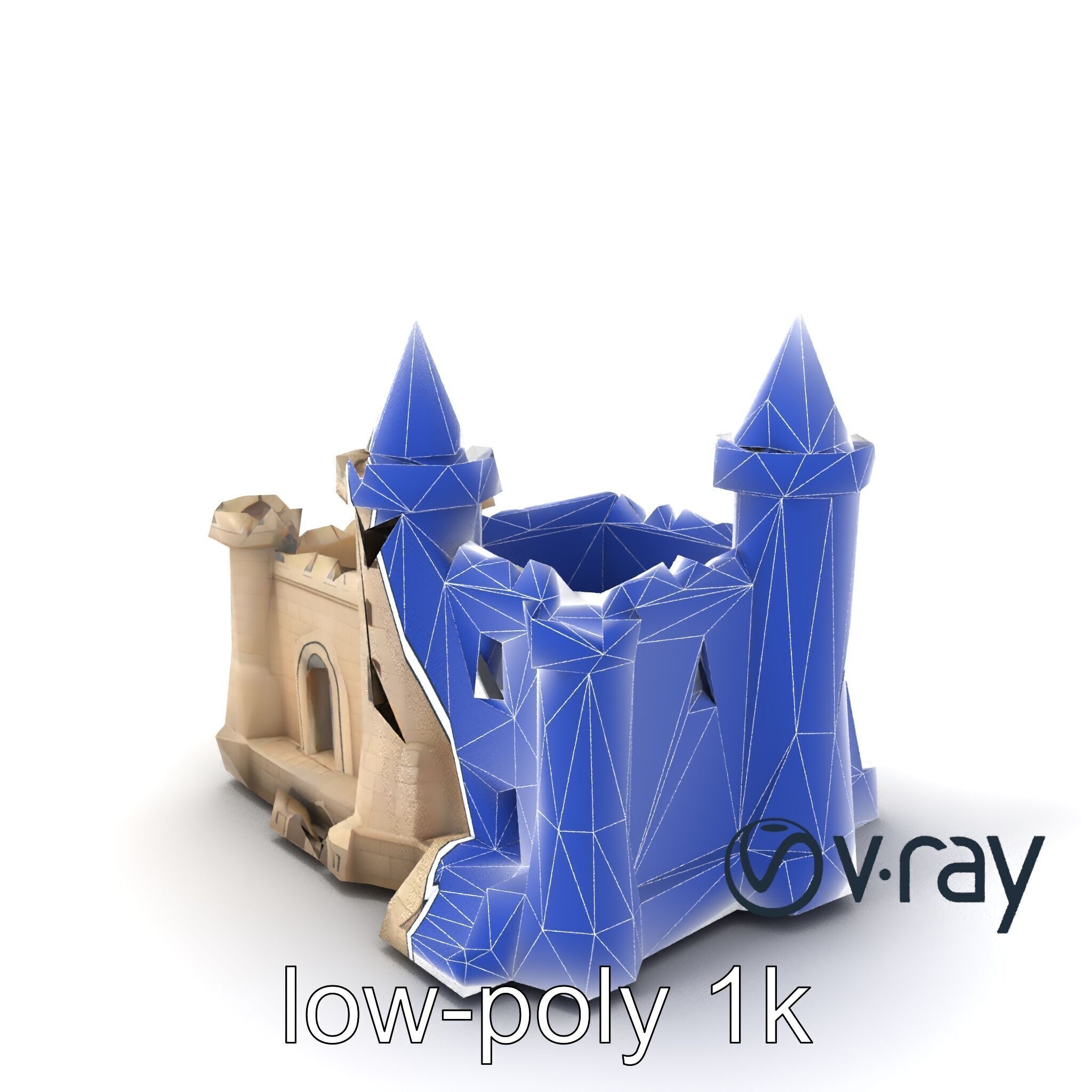 Majestic Stone Castle Environment model pack Low-poly 3D model_16