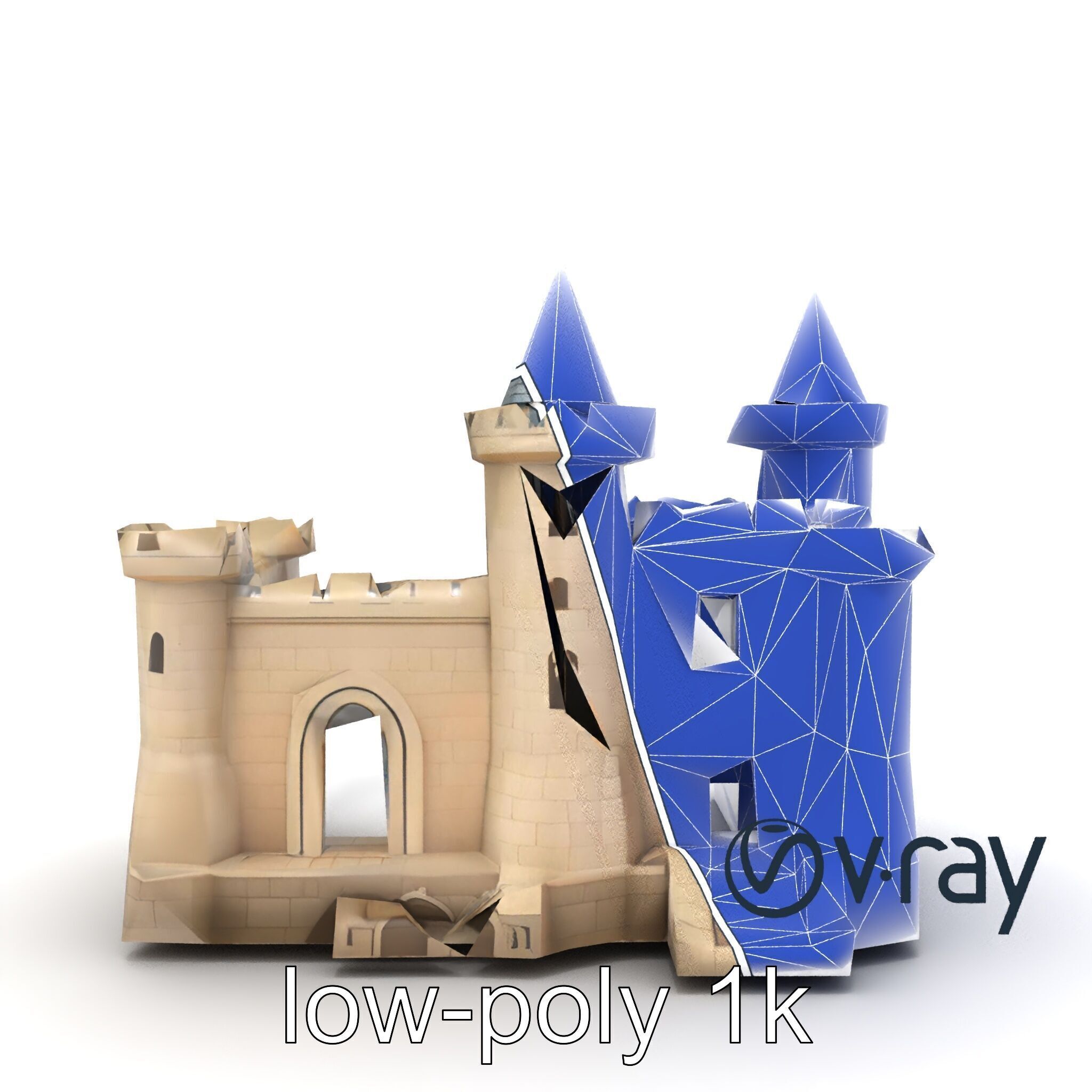 Majestic Stone Castle Environment model pack Low-poly 3D model_26