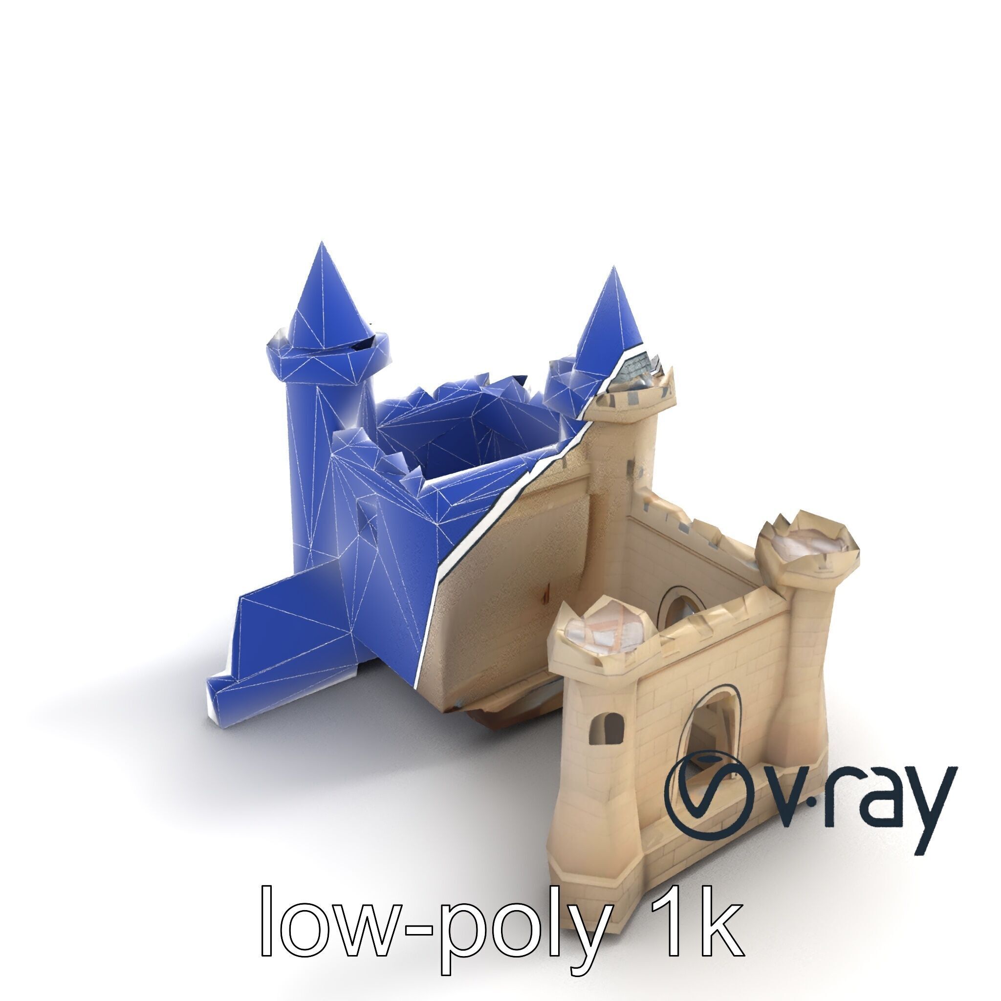 Majestic Stone Castle Environment model pack Low-poly 3D model_12