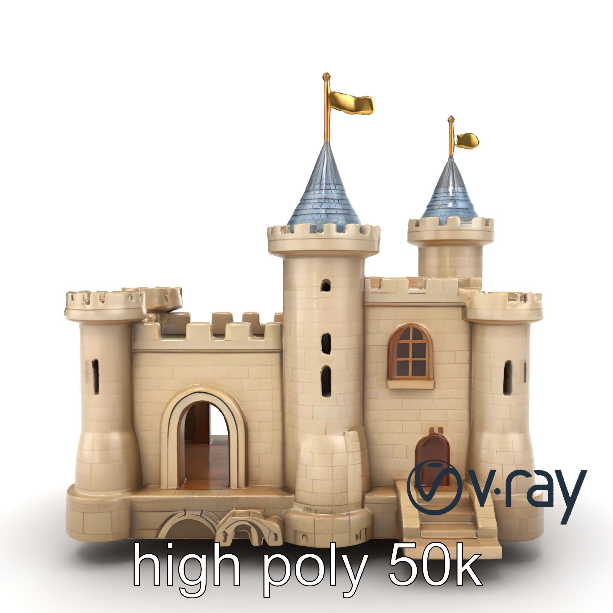 Majestic Stone Castle Environment model pack Low-poly 3D model_23