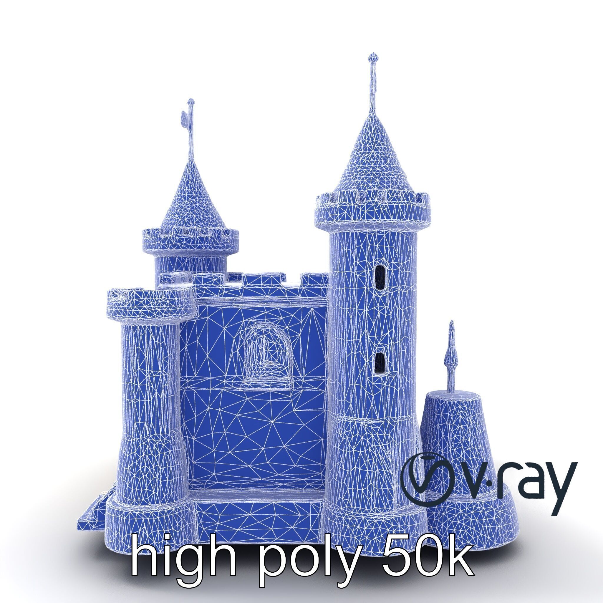 Majestic Stone Castle Environment model pack Low-poly 3D model_31