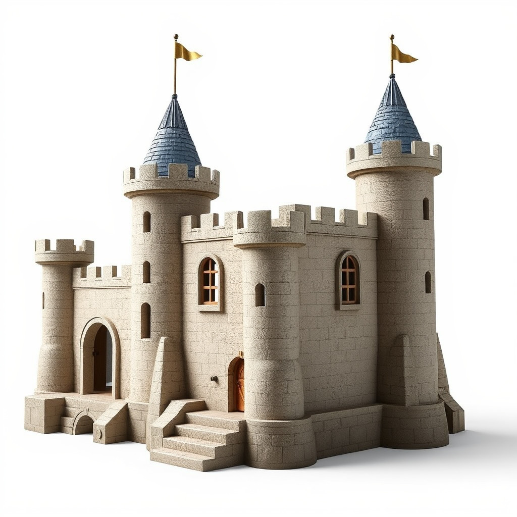 Majestic Stone Castle Environment model pack Low-poly 3D model_3