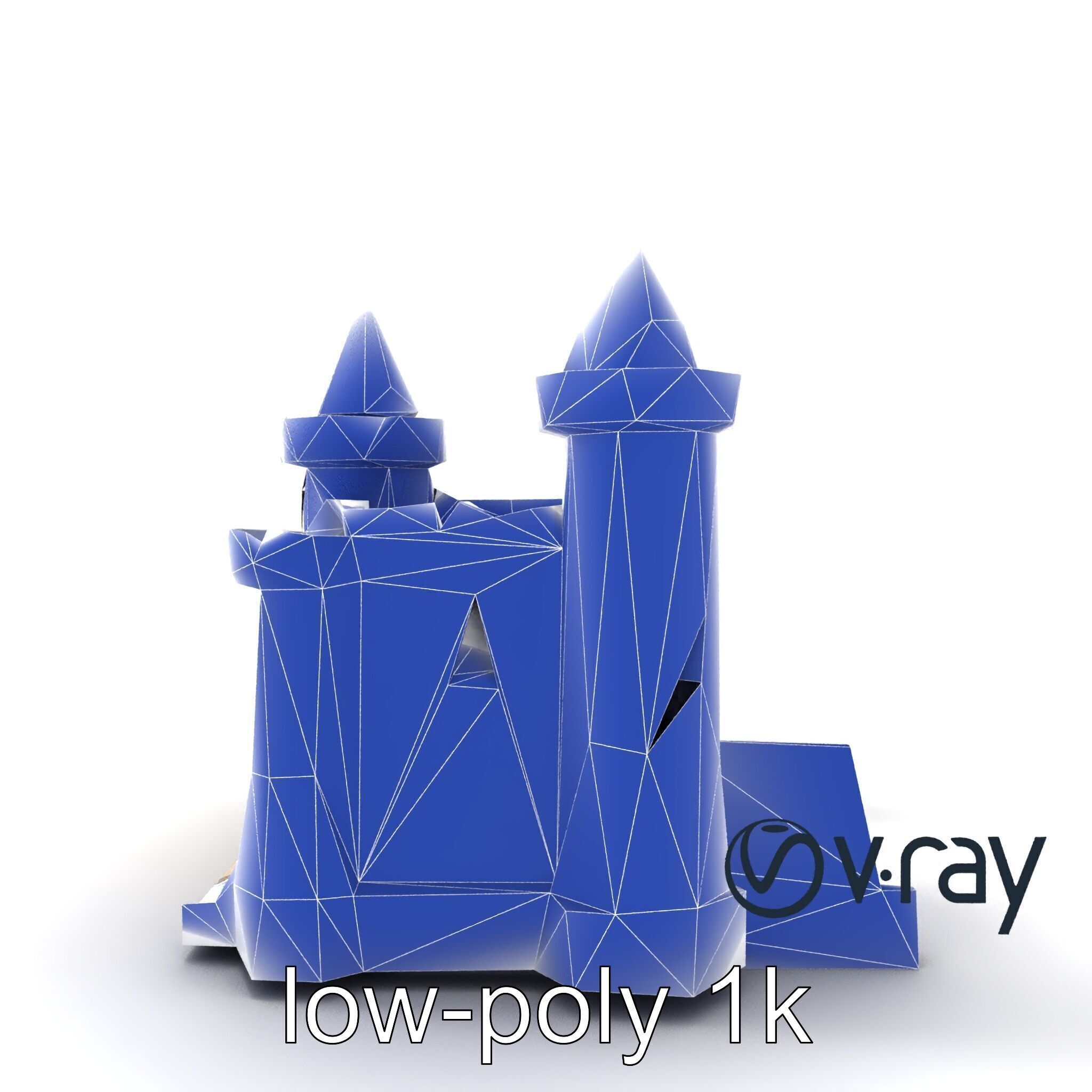 Majestic Stone Castle Environment model pack Low-poly 3D model_11