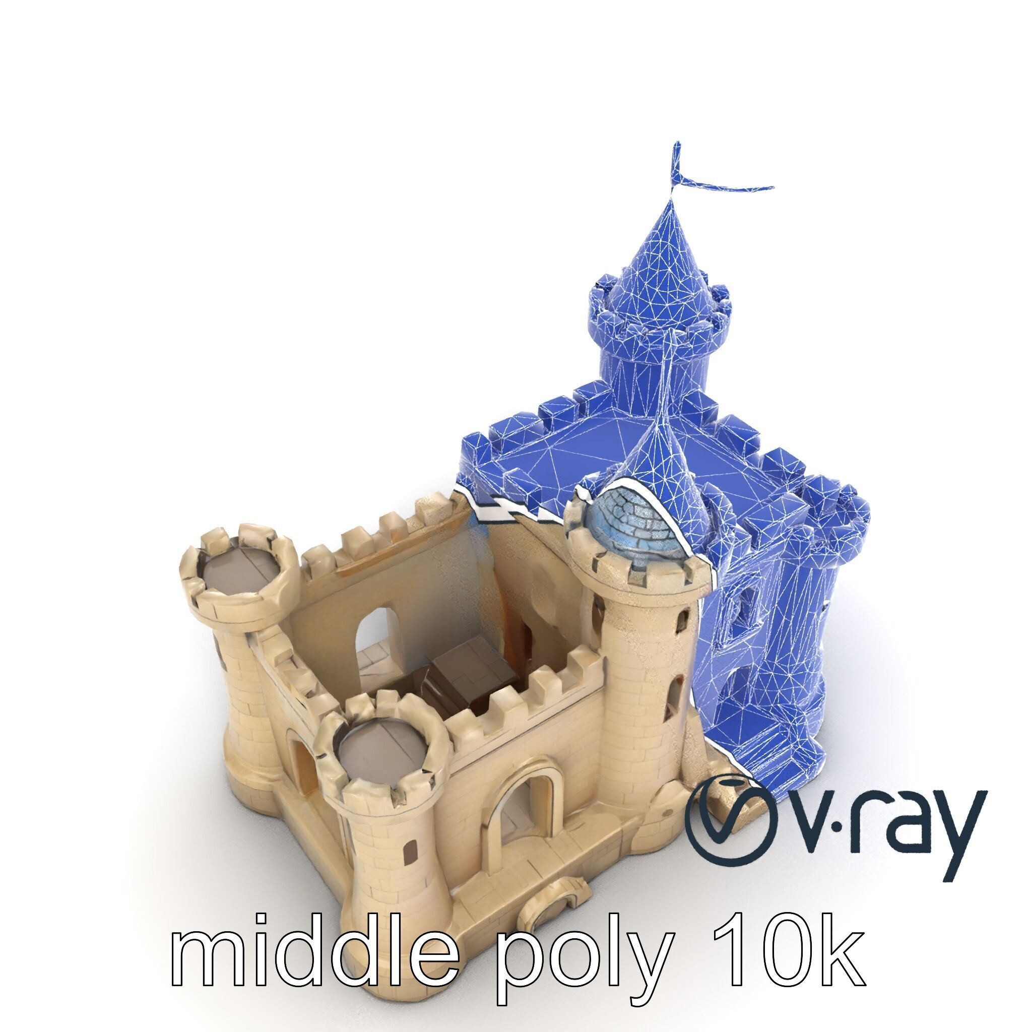 Majestic Stone Castle Environment model pack Low-poly 3D model_27