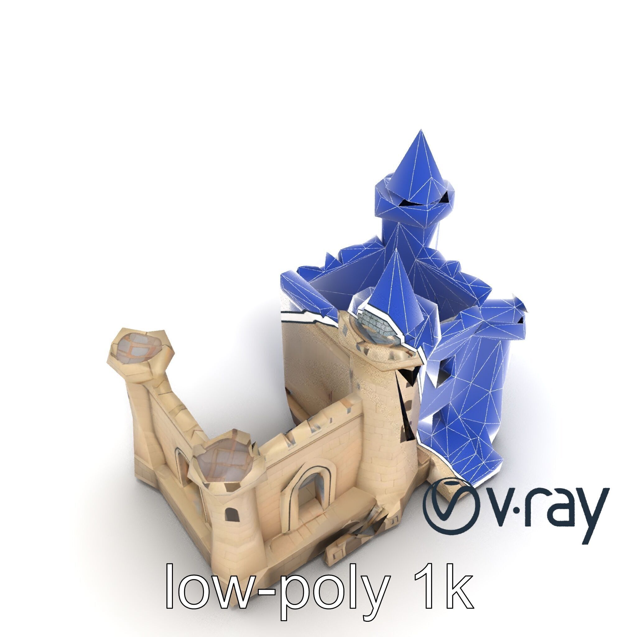 Majestic Stone Castle Environment model pack Low-poly 3D model_22