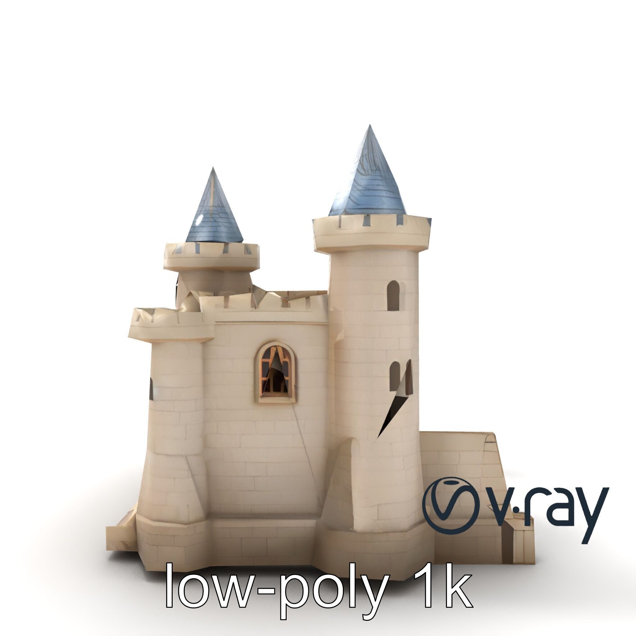 Majestic Stone Castle Environment model pack Low-poly 3D model_10