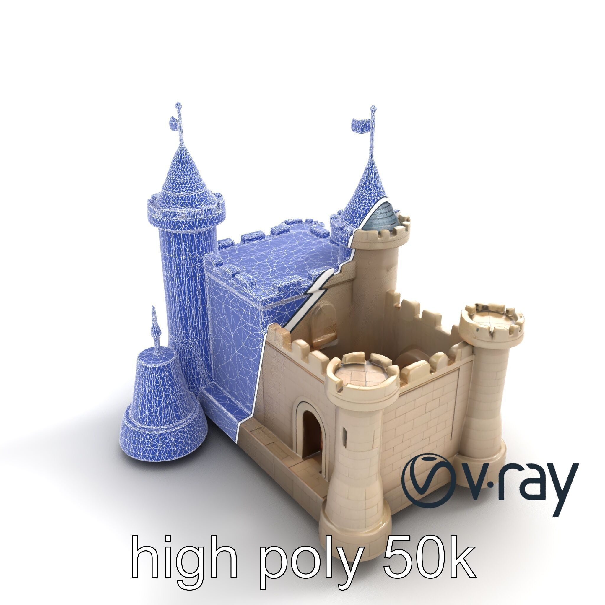 Majestic Stone Castle Environment model pack Low-poly 3D model_20