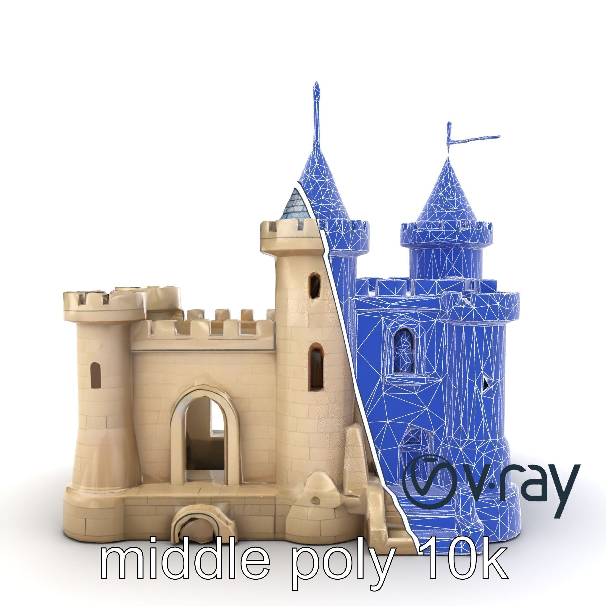 Majestic Stone Castle Environment model pack Low-poly 3D model_29