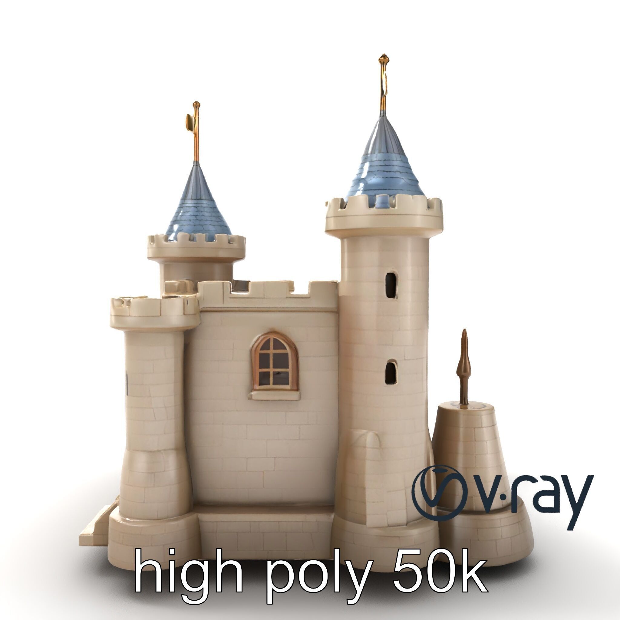 Majestic Stone Castle Environment model pack Low-poly 3D model_19