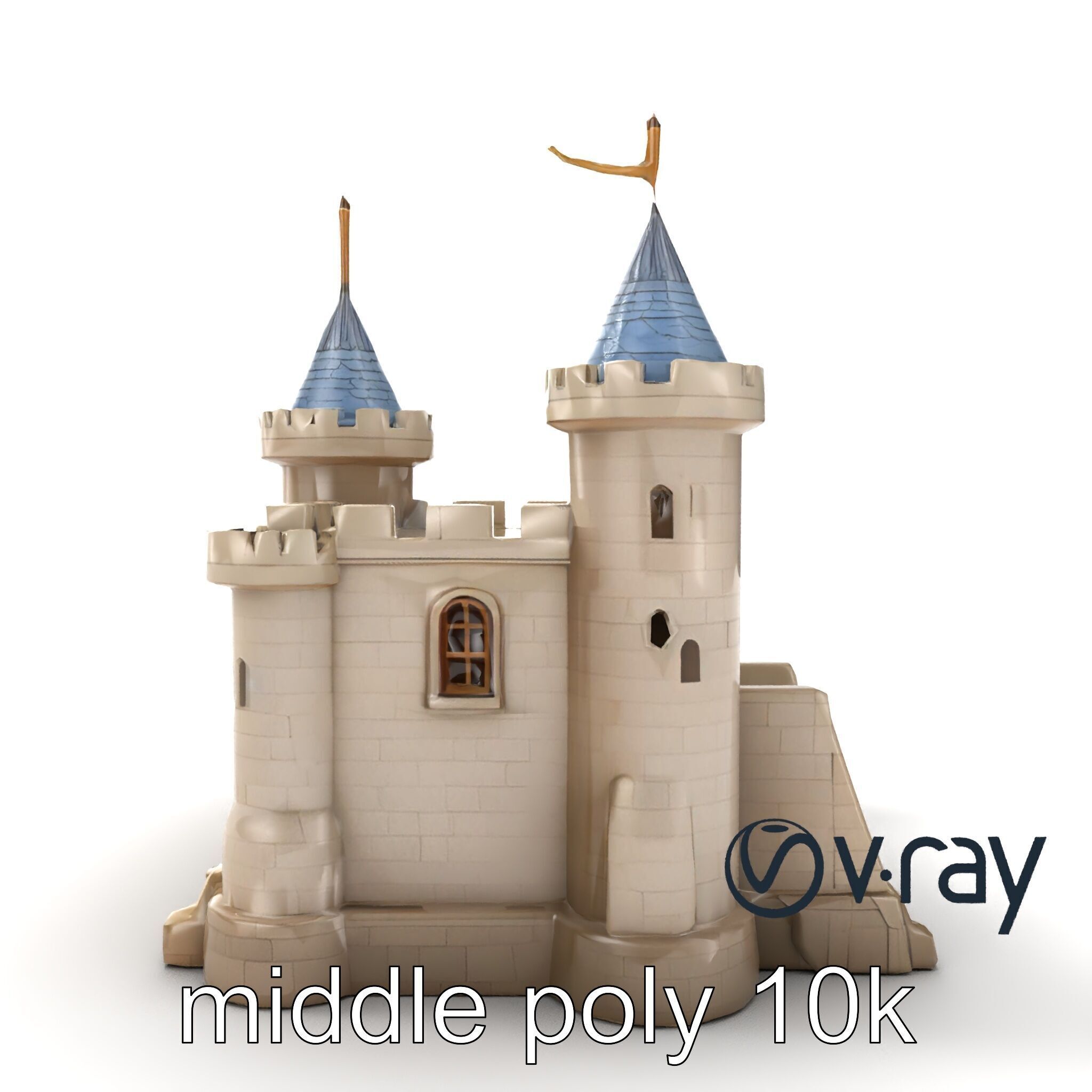 Majestic Stone Castle Environment model pack Low-poly 3D model_13