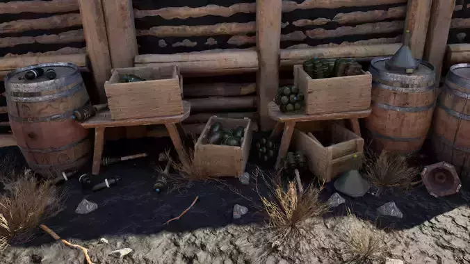 German WW2 Grenade Pack 3D Model Collection