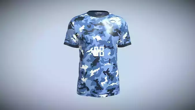 Soccer Camo Jersey Player 08 In Low Poly