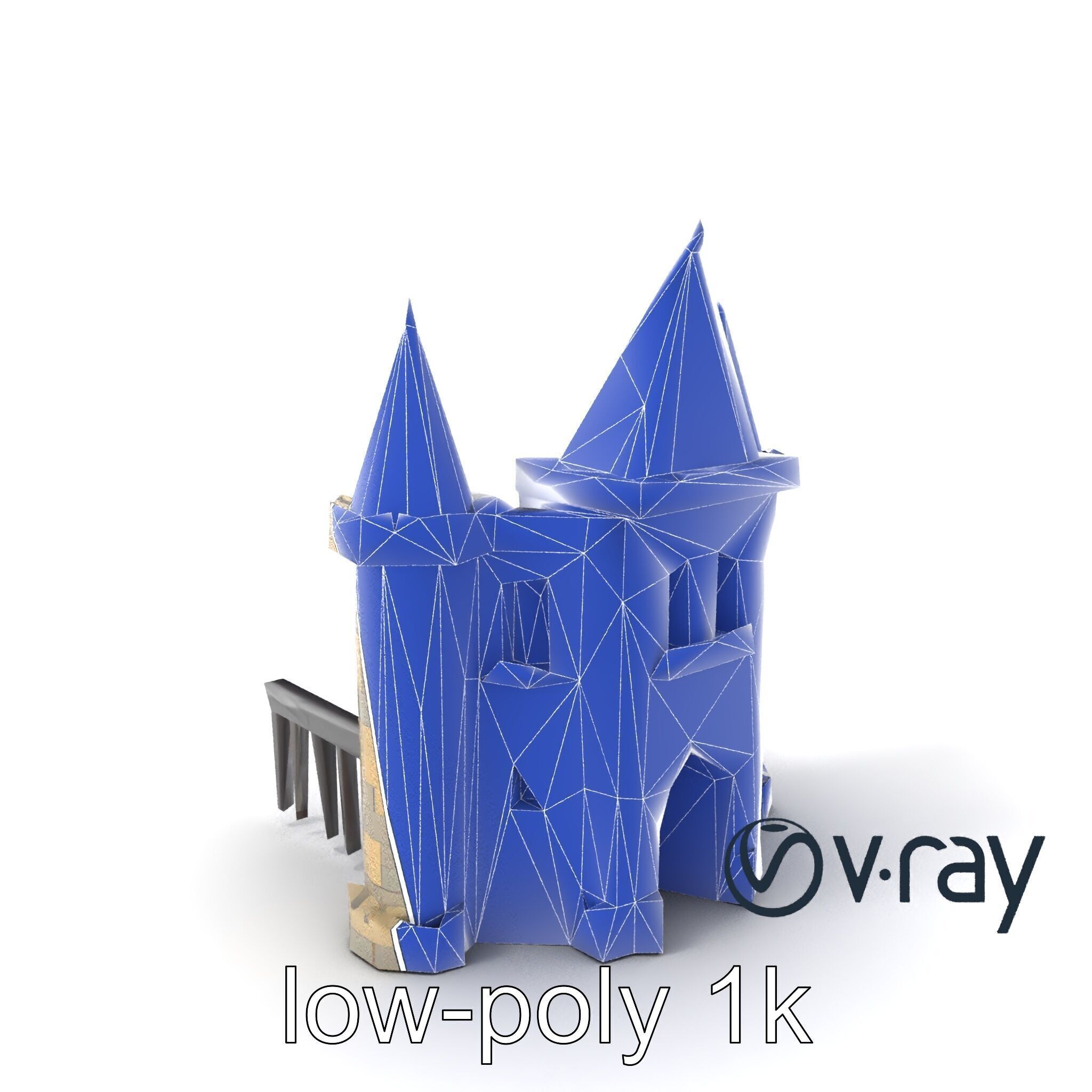 Majestic Stone Castle with Arched Windows model pack Low-poly 3D model_5