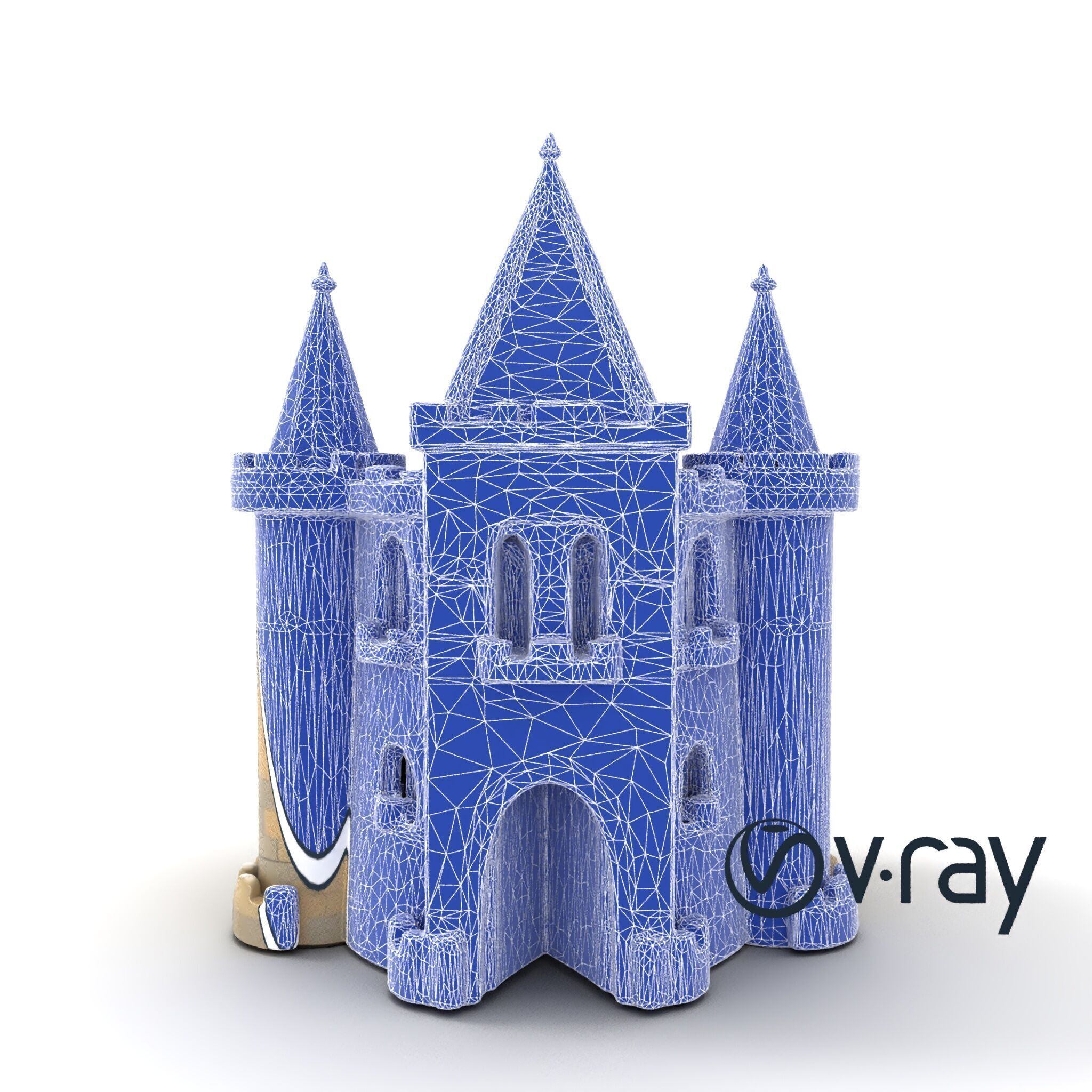 Majestic Stone Castle with Arched Windows model pack Low-poly 3D model_30