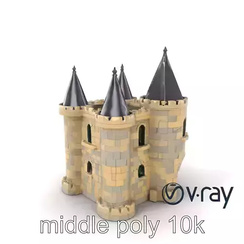 Majestic Stone Castle with Arched Windows model pack